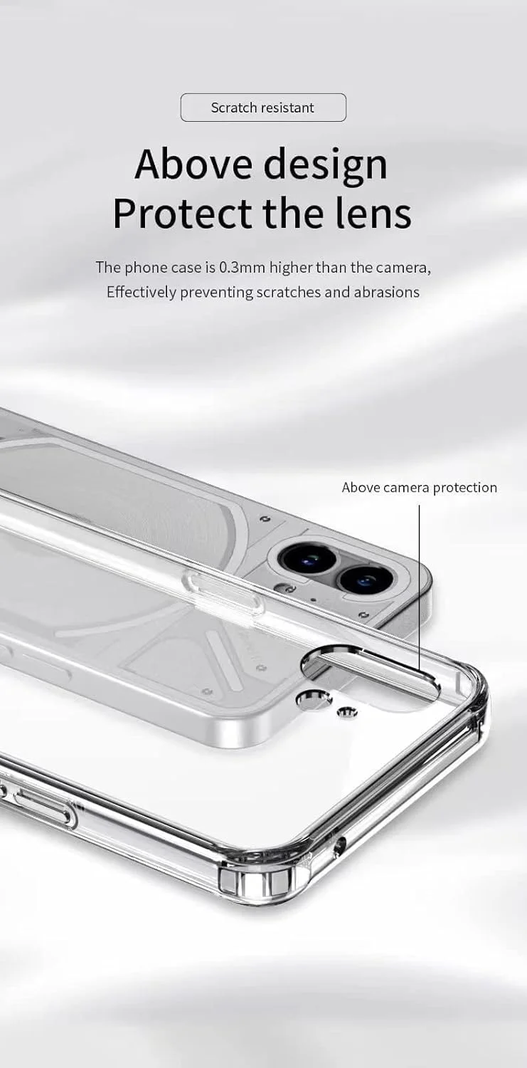 قاب محافظ فوق العاده باریک و نرم برای تلفن ناتینگ (1)، پوشش شفاف ضد خش، محافظت سبک وزن برای تلفن ناتینگ (1)، شفاف و بادوام، قاب تلفن باریک