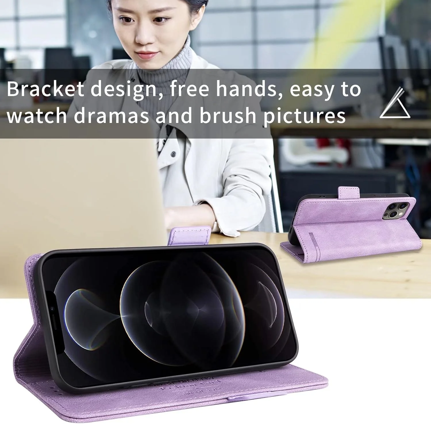 کاور گوشی RanTuo برای Nothing Phone 2a، دارای جای کارت، پایه نگهدارنده، ضد ضربه، TPU + چرم PU، کیف محافظ تاشو برای Nothing Phone 2a. (بنفش) کاور گوشی RanTuo برای Nothing Phone 2a، دارای جای کارت، پایه نگهدارنده، ضد ضربه، TPU + چرم PU، کیف محافظ تاشو برای Nothing Phone 2a. (بنفش)