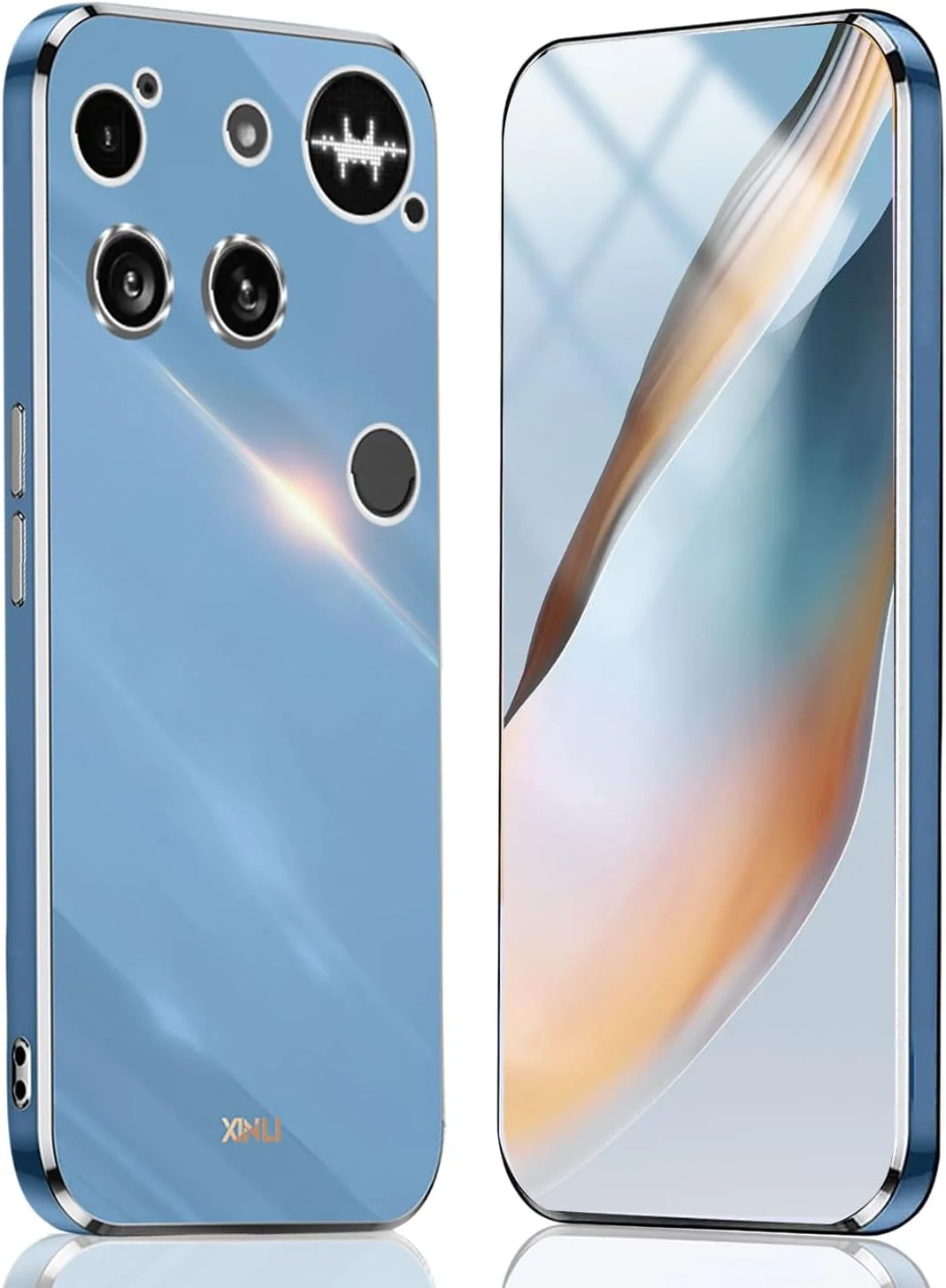 قاب محافظ گوشی ناتینگ فون (3) هاویه، پوشش باریک سیلیکونی TPU با آبکاری الکتریکی، محافظ TPU ضد ضربه. آبی