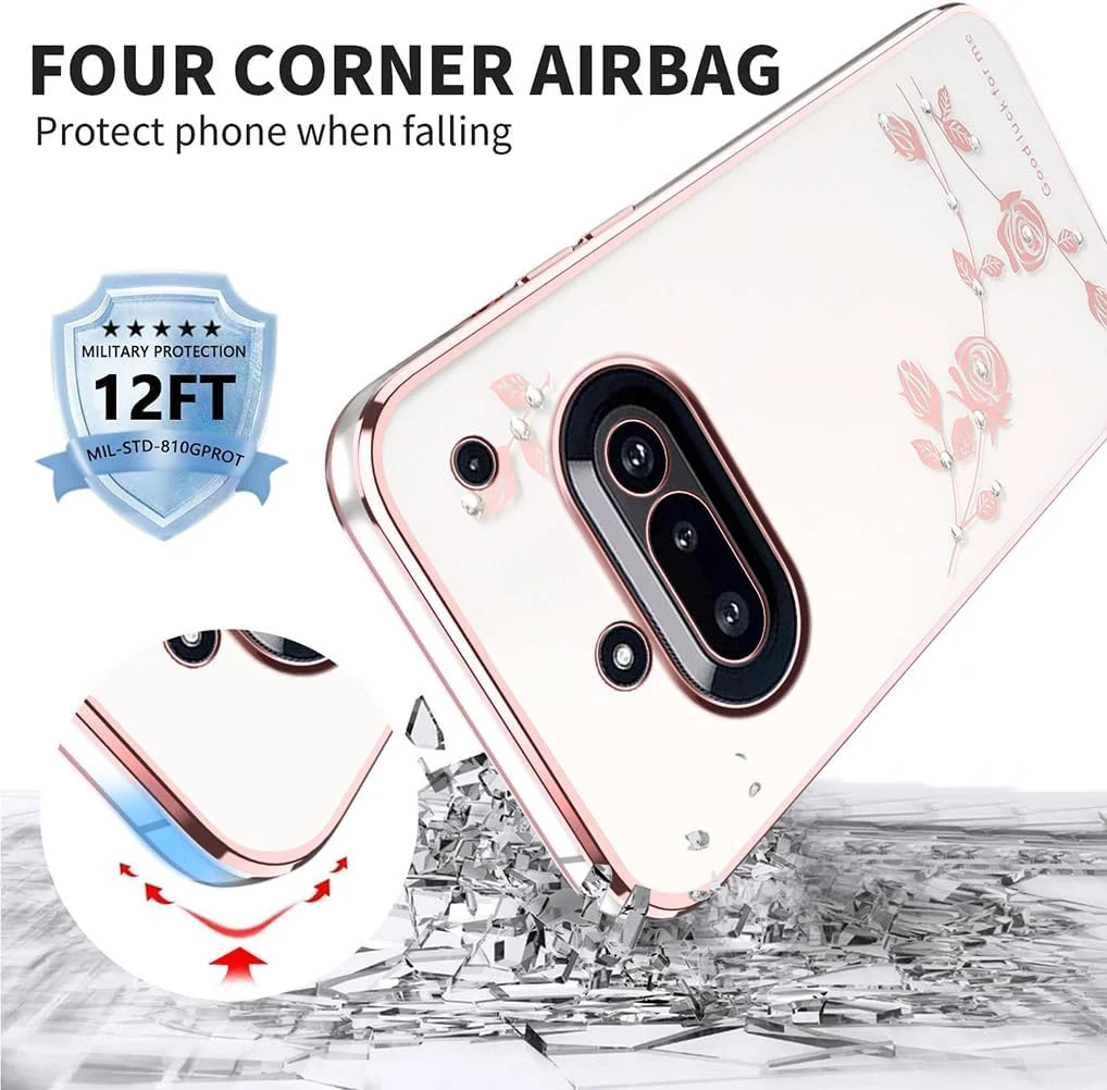 کاور گوشی ناتینگ فون (3a) پرو طرح گلدار، دخترانه، شفاف، باریک، سیلیکونی نرم، ضد ضربه - صورتی