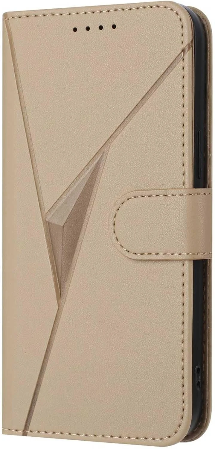 کیف چرمی لوکس HAOYE برای ناتینگ فون (3) - کاور کیف پول با قفل مغناطیسی و استند چند زاویه ای و محافظت عالی - طلایی