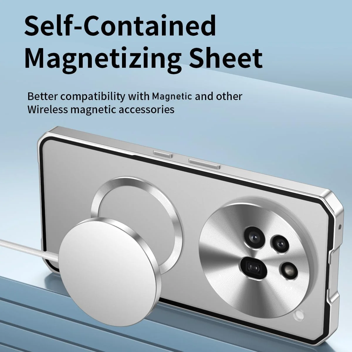 کاور مات نیمه شفاف ضد ضربه و ضد افتادن Gruattreay سازگار با Nothing Phone 3A Pro مدل 2025 با قابلیت اتصال مغناطیسی (مشکی)