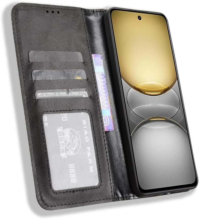 کاور چرمی مشکی سازگار با گوشی ناتینگ CMF Phone 2 Pro، دارای استند تاشو، جای کارت و قفل مغناطیسی کاور چرمی مشکی سازگار با گوشی ناتینگ CMF Phone 2 Pro، دارای استند تاشو، جای کارت و قفل مغناطیسی