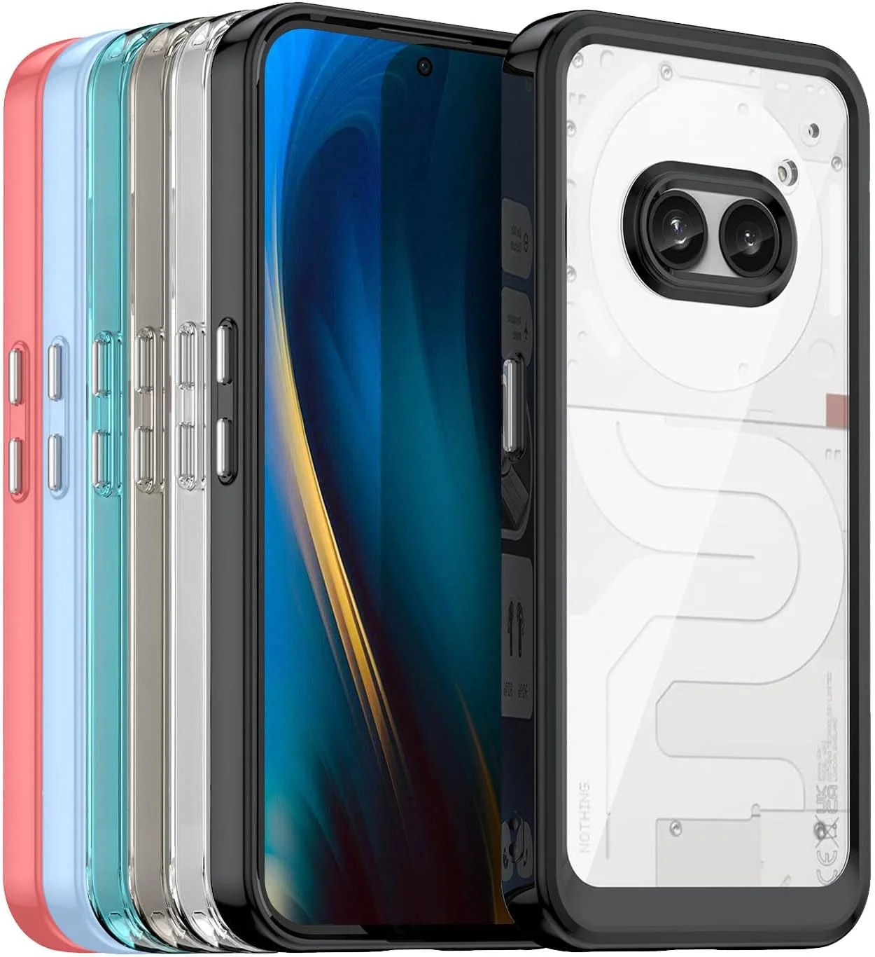 قاب گوشی برای Nothing Phone 2a Plus، اکریلیک شفاف و TPU، سبک وزن، مشکی