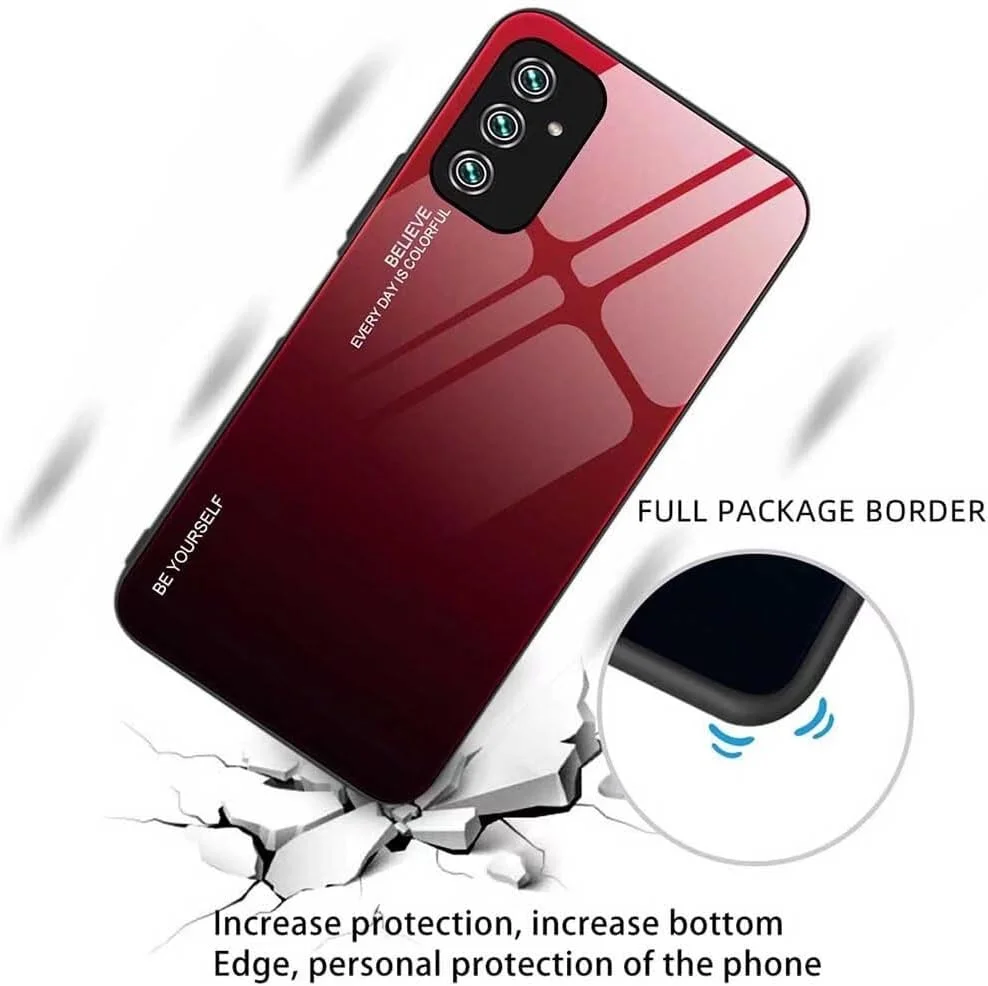 کاور گوشی ناتینگ فون (3a) پرو مدل SEAHAI، رنگ градиент بسیار نازک، پشت شیشه ای سخت حرارت دیده و بامپر TPU سیلیکونی نرم، ضد ضربه، قرمز زیبا