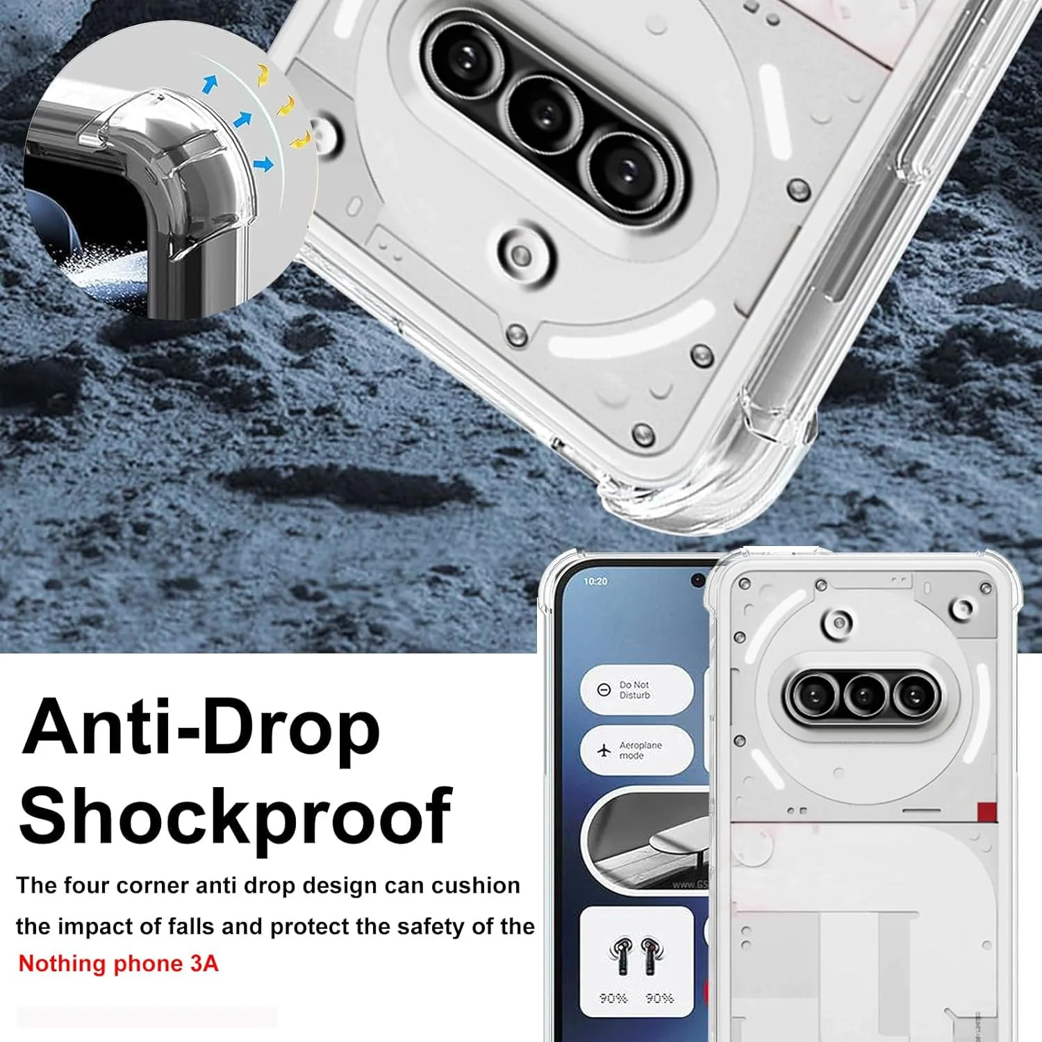 کاور محافظ گوشی ناتینگ فون 3A، کاور TPU نرم و فوق العاده شفاف ضد خش با محافظت کامل بدنه، ضد ضربه و دارای لبه های تقویت شده به همراه 2 محافظ صفحه نمایش شیشه ای حرارت دیده کاور محافظ گوشی ناتینگ فون 3A، کاور TPU نرم و فوق العاده شفاف ضد خش با محافظت کامل بدنه، ضد ضربه و دارای لبه های تقویت شده به همراه 2 محافظ صفحه نمایش شیشه ای حرارت دیده