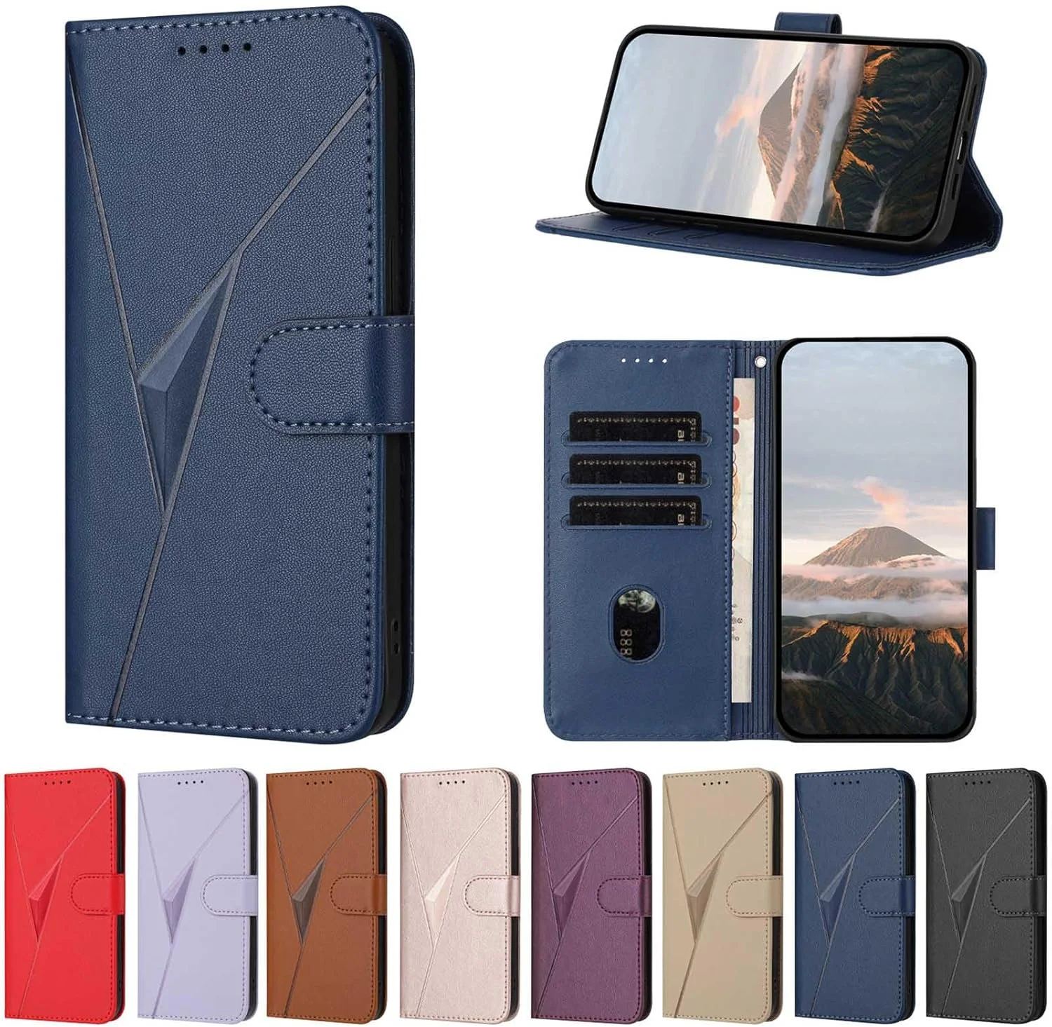 کیف چرمی GOGME برای Nothing CMF Phone 2 Pro - کیف پول، روکش مغناطیسی با پایه چند زاویه ای و محافظت کامل از بدنه - بنفش روشن