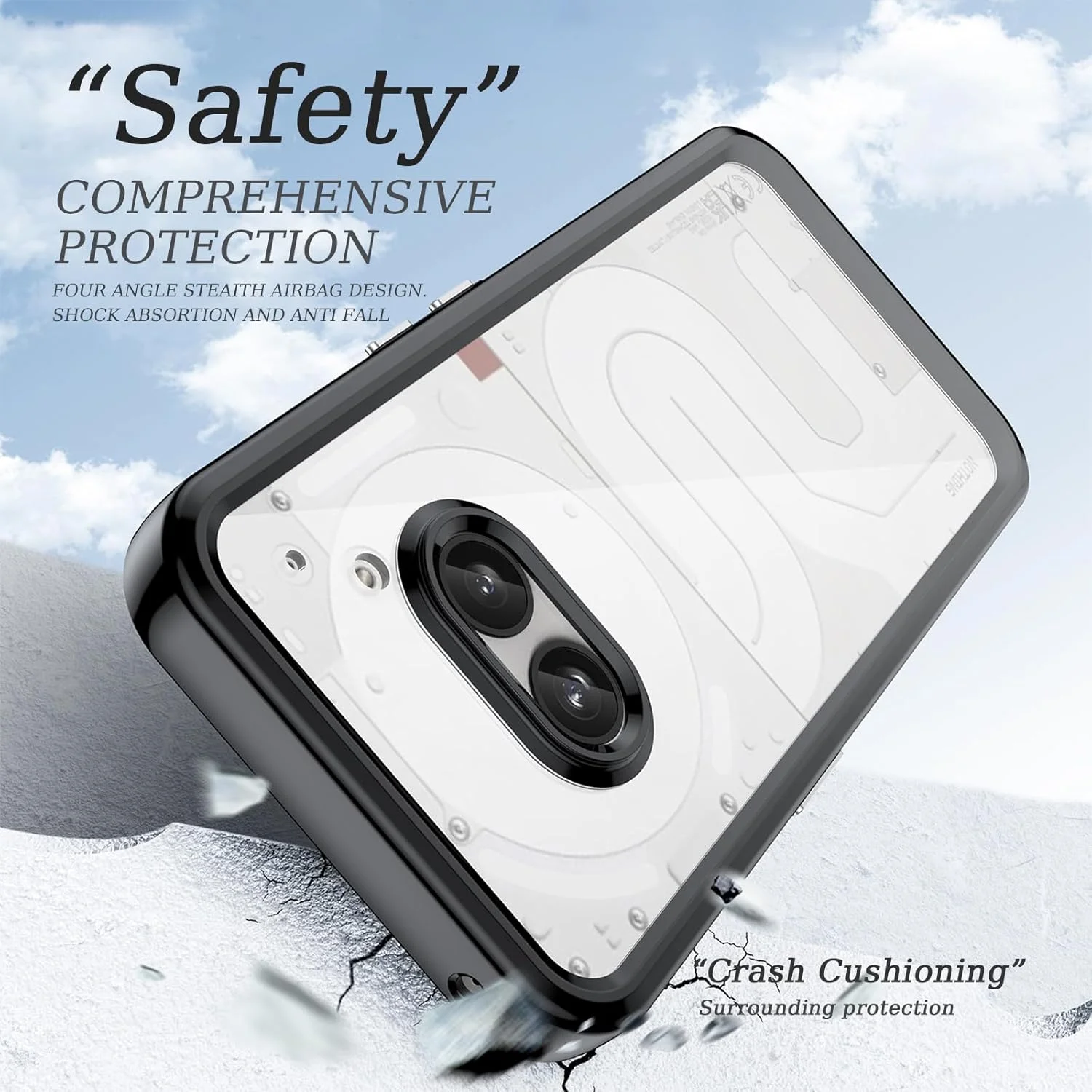 قاب گوشی برای Nothing Phone 2a Plus، اکریلیک شفاف و TPU، سبک وزن، مشکی قاب گوشی برای Nothing Phone 2a Plus، اکریلیک شفاف و TPU، سبک وزن، مشکی