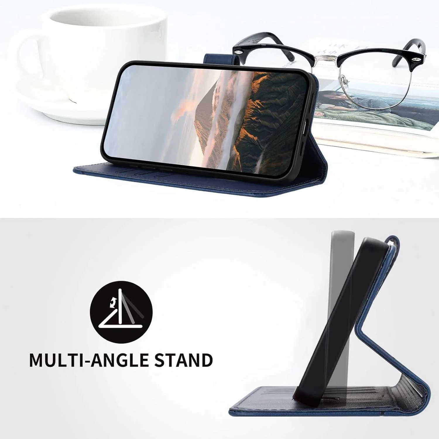 کیف چرمی GOGME برای Nothing CMF Phone 2 Pro - کیف پول، روکش مغناطیسی با پایه چند زاویه ای و محافظت کامل از بدنه - بنفش روشن