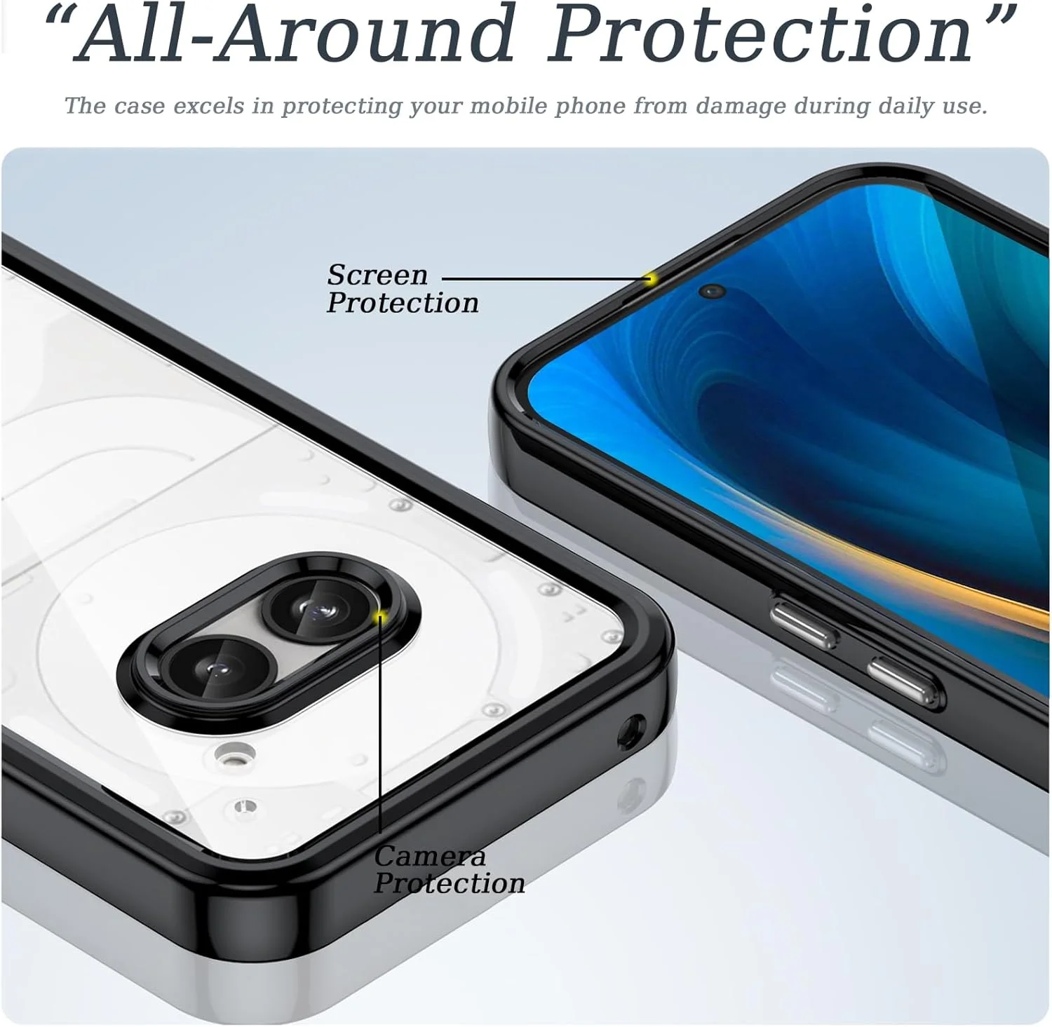 قاب گوشی برای Nothing Phone 2a Plus، اکریلیک شفاف و TPU، سبک وزن، مشکی قاب گوشی برای Nothing Phone 2a Plus، اکریلیک شفاف و TPU، سبک وزن، مشکی