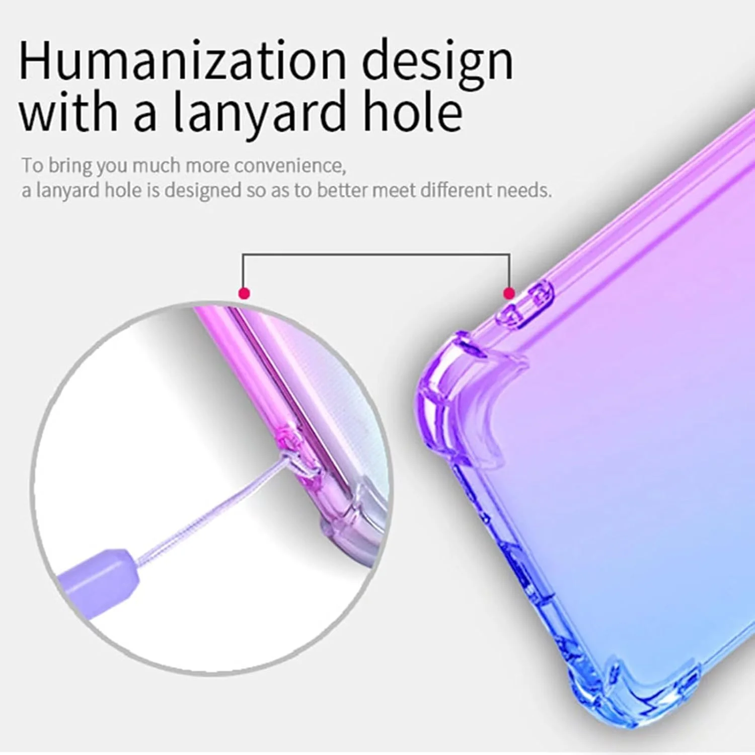 کاور گوشی ناتینگ فون (3a) برند SEAHAI، رنگ градиент، کاور TPU بسیار نازک، بامپر سیلیکونی نرم و ضد ضربه، بنفش/آبی
