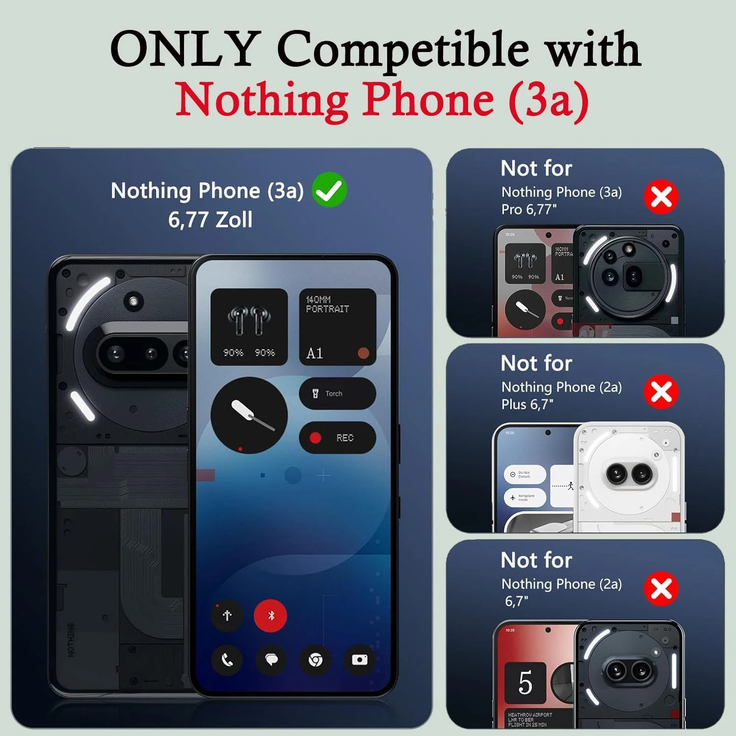 کاور محافظ گوشی ایساکی‌سی‌ان مناسب برای ناتینگ فون 3a به همراه 2 محافظ صفحه نمایش شیشه‌ای حرارت‌دیده، کاور سیلیکونی TPU نرم و شفاف با محافظت ضد ضربه برای ناتینگ فون 3a 6.77 اینچی.