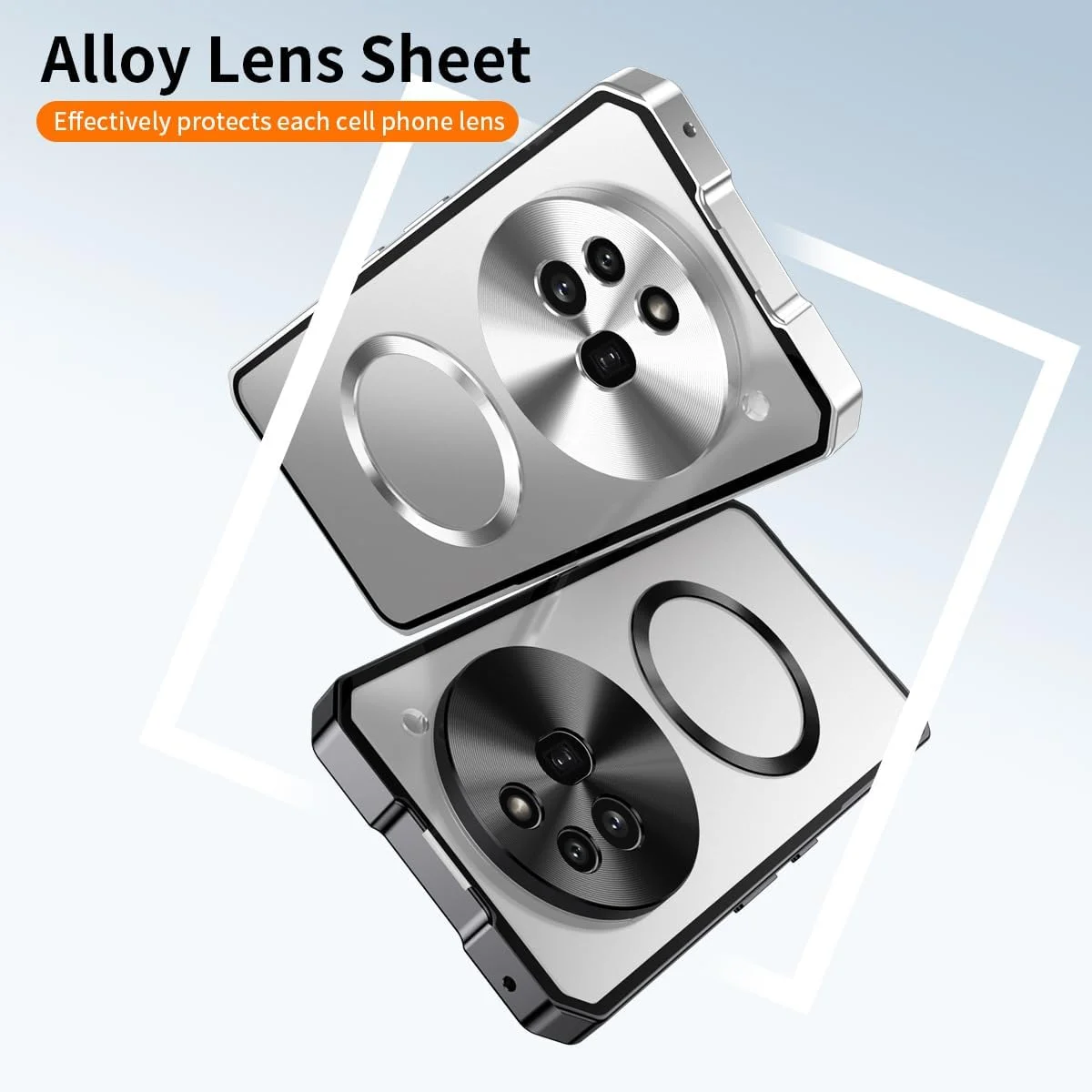 قاب مغناطیسی Gruattreay برای ناتینگ فون (3a) 5G، فریم آلیاژی کشویی با پوشش پشتی مات و نیمه شفاف، فوق العاده نازک، ضد اثر انگشت، ضد ضربه، پوشش محافظ (نقره ای)