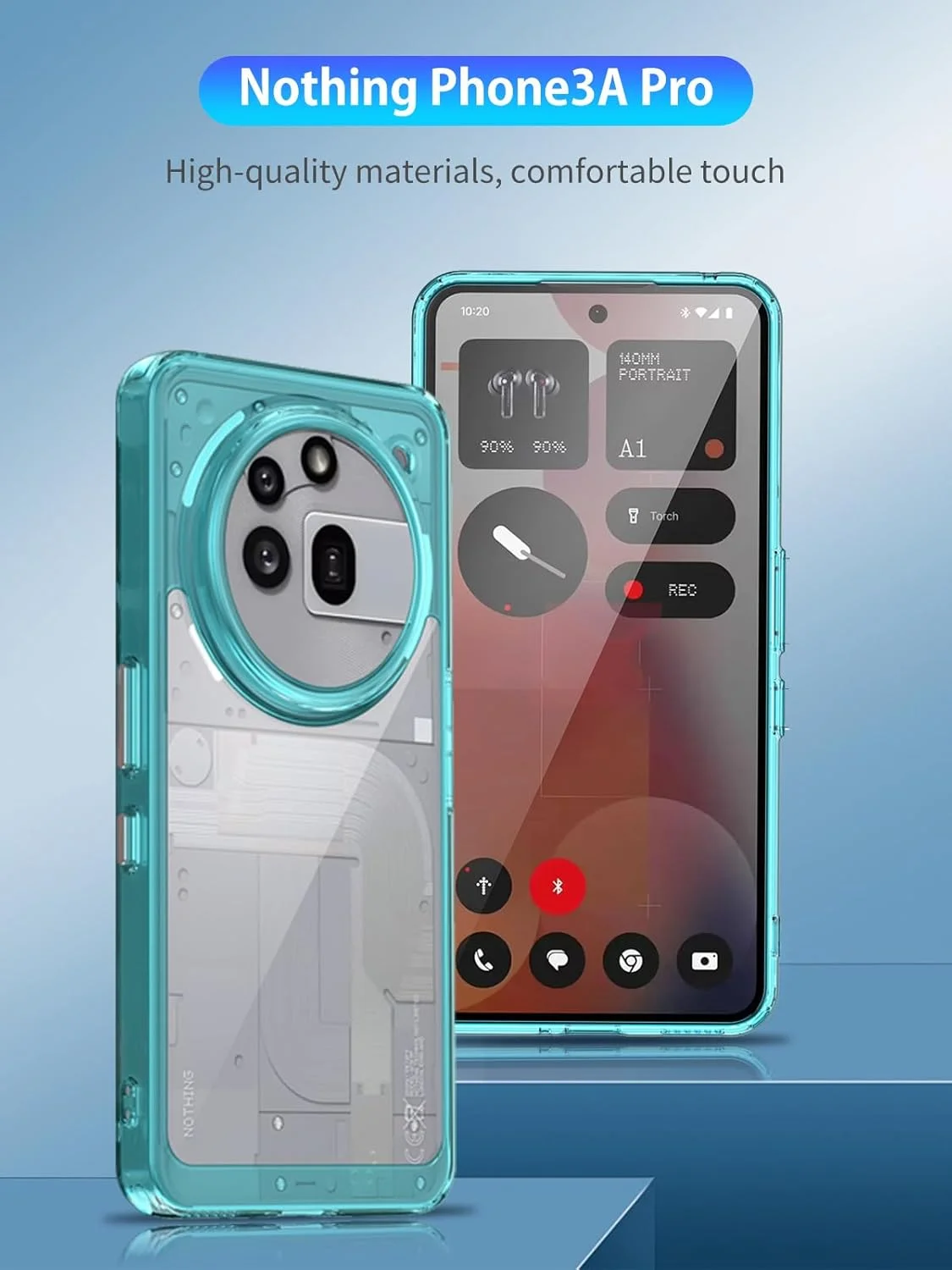 قاب محافظ گوشی نوکیاجو برای Nothing Phone (3A) Pro، ضد ضربه، جاذب شوک، محافظت کامل، پوشش محافظ برای Nothing Phone 3A Pro (شفاف-آبی)