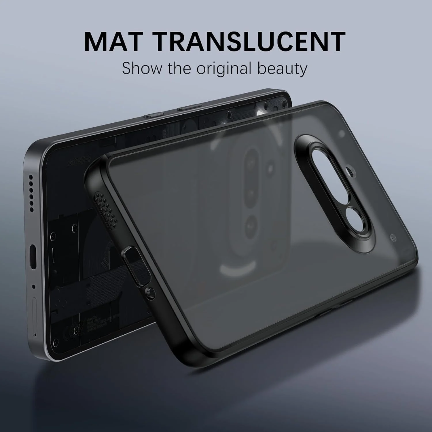 قاب محافظ شفاف گوشی ناتینگ فون 3a، ضد اثر انگشت، فوق العاده نازک، ضد ضربه، ضد لغزش، مات و نیمه شفاف، مناسب برای گوشی ناتینگ فون 3a - مشکی