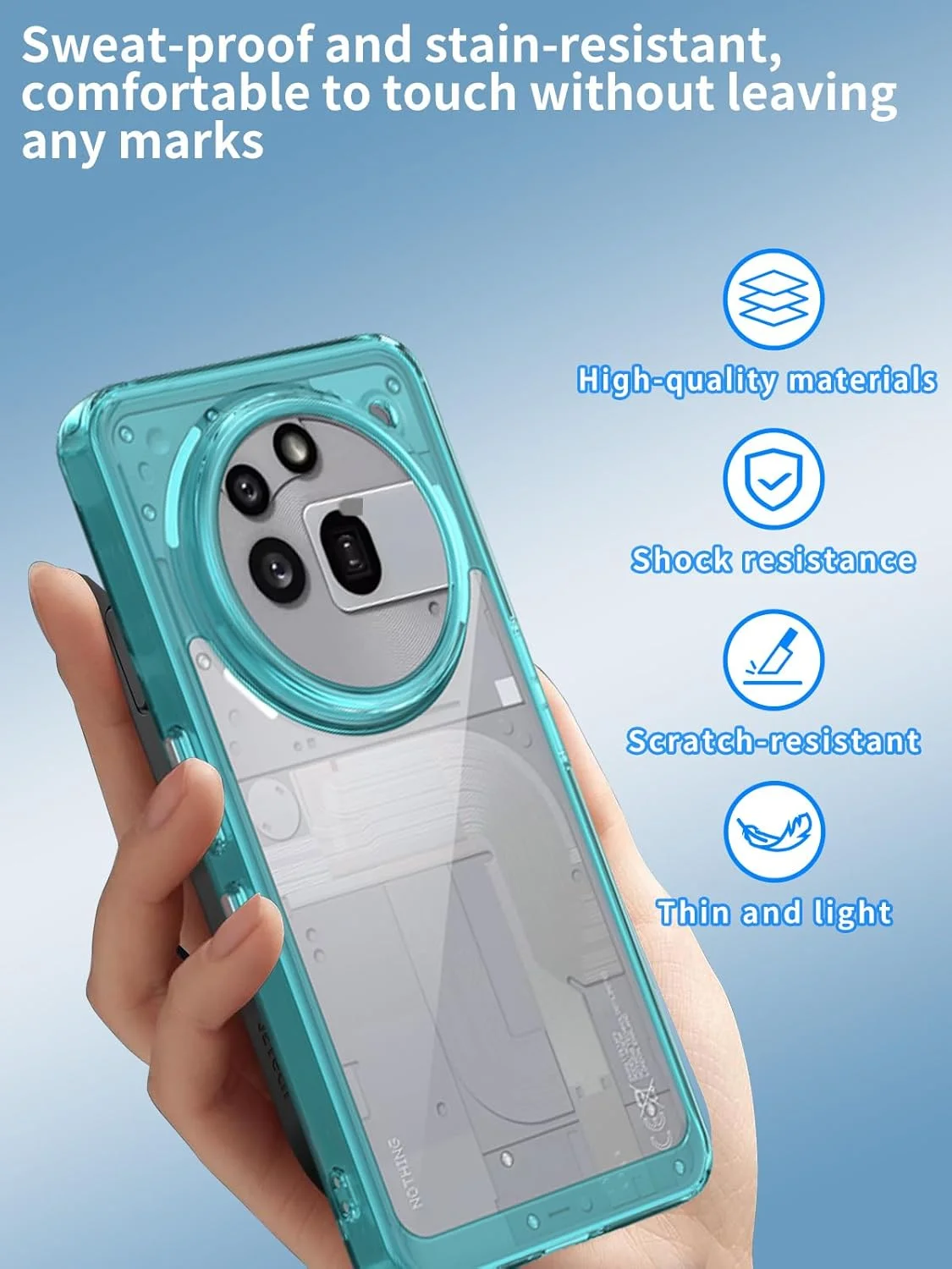 قاب محافظ گوشی نوکیاجو برای Nothing Phone (3A) Pro، ضد ضربه، جاذب شوک، محافظت کامل، پوشش محافظ برای Nothing Phone 3A Pro (شفاف-آبی)