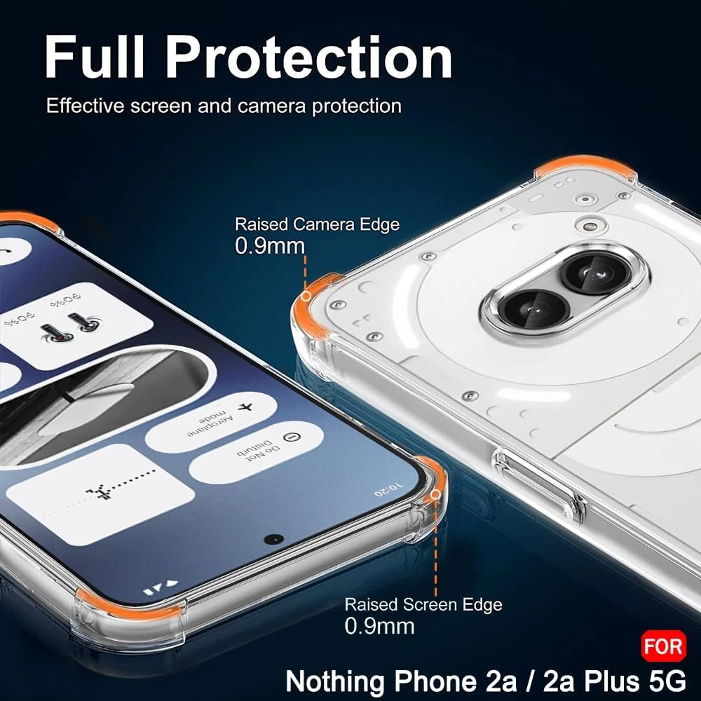 قاب پشتی شفاف TheGiftKart مناسب برای تلفن Nothing Phone 2a / 2a Plus 5 | قاب TPU نرم ضد ضربه | لبه های بالشتکی برای محافظت نهایی تلفن 2a 5G (TPU، شفاف)