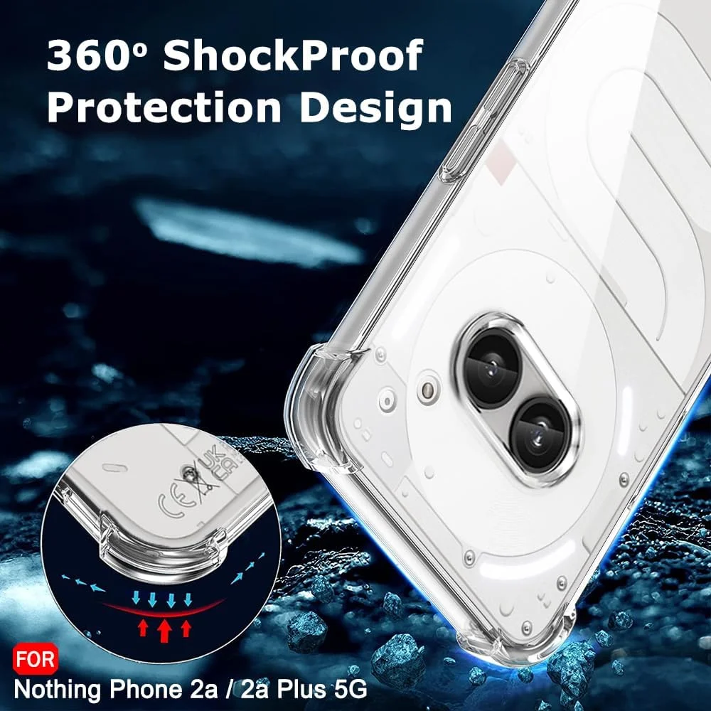 قاب پشتی شفاف TheGiftKart مناسب برای تلفن Nothing Phone 2a / 2a Plus 5 | قاب TPU نرم ضد ضربه | لبه های بالشتکی برای محافظت نهایی تلفن 2a 5G (TPU، شفاف)