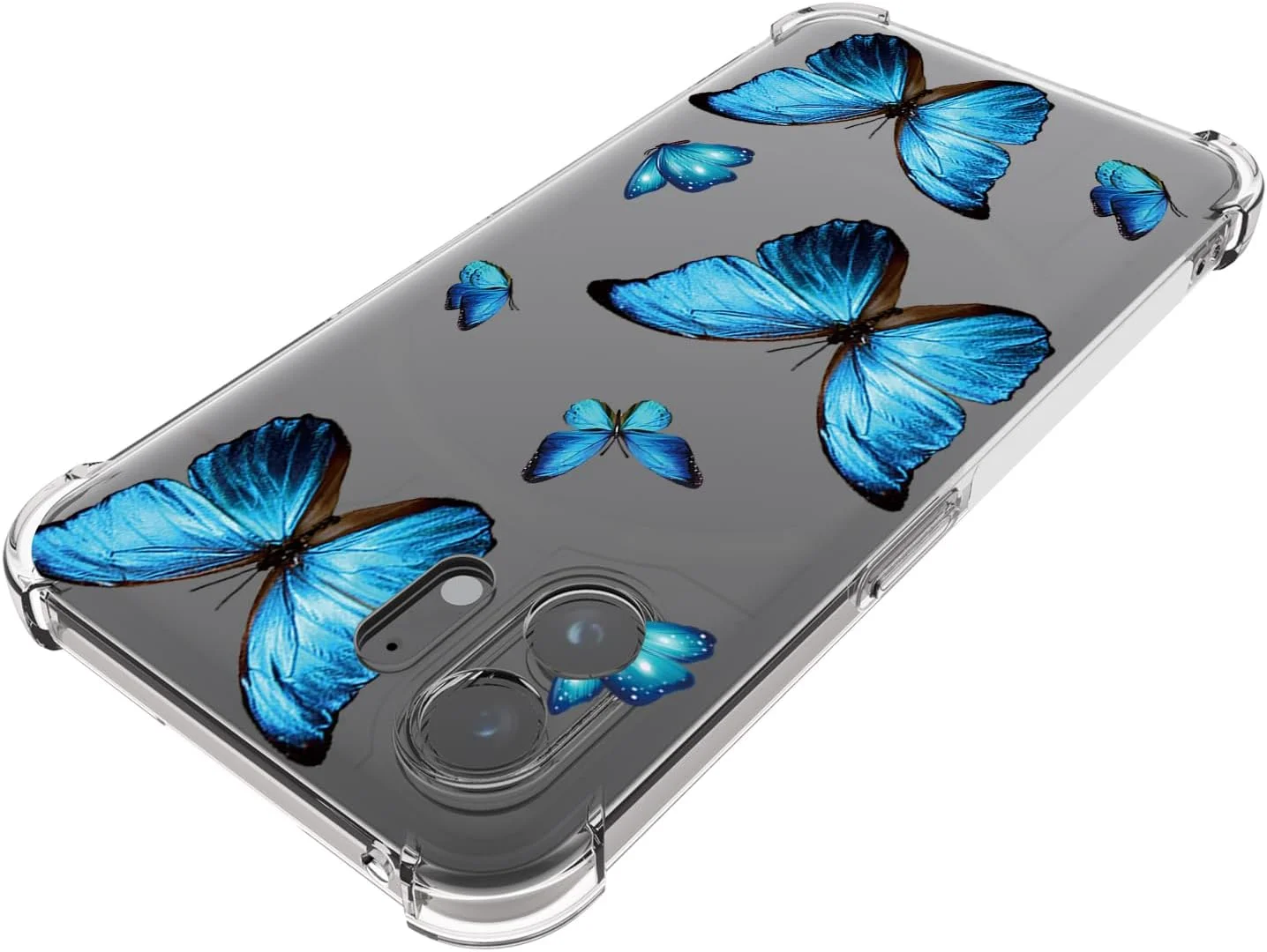 قاب یِربِل برای ناتینگ فون 2، قاب ناتینگ فون دو A065 طرح فانتزی، کاور سیلیکونی ژله‌ای نرم و منعطف با ضربه‌گیر برای ناتینگ فون 2 - طرح پروانه آبی