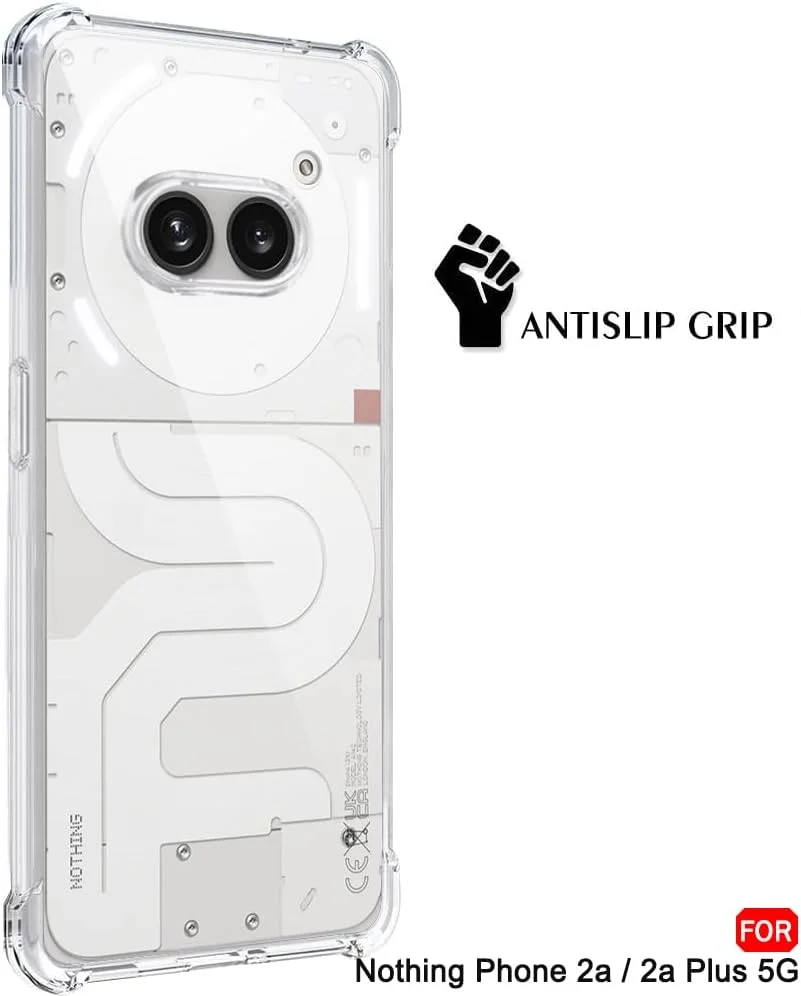 قاب پشتی شفاف TheGiftKart مناسب برای تلفن Nothing Phone 2a / 2a Plus 5 | قاب TPU نرم ضد ضربه | لبه های بالشتکی برای محافظت نهایی تلفن 2a 5G (TPU، شفاف)