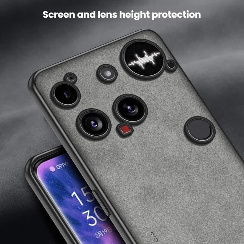 کاور چرمی Gruattreay سازگار با ناتینگ فون (3) 2025، کاور محافظ TPU ضد ضربه با پوشش کامل لبه، مقاوم در برابر لک و اثر انگشت (خاکستری)