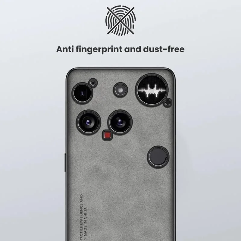 کاور چرمی Gruattreay سازگار با ناتینگ فون (3) 2025، کاور محافظ TPU ضد ضربه با پوشش کامل لبه، مقاوم در برابر لک و اثر انگشت (خاکستری)