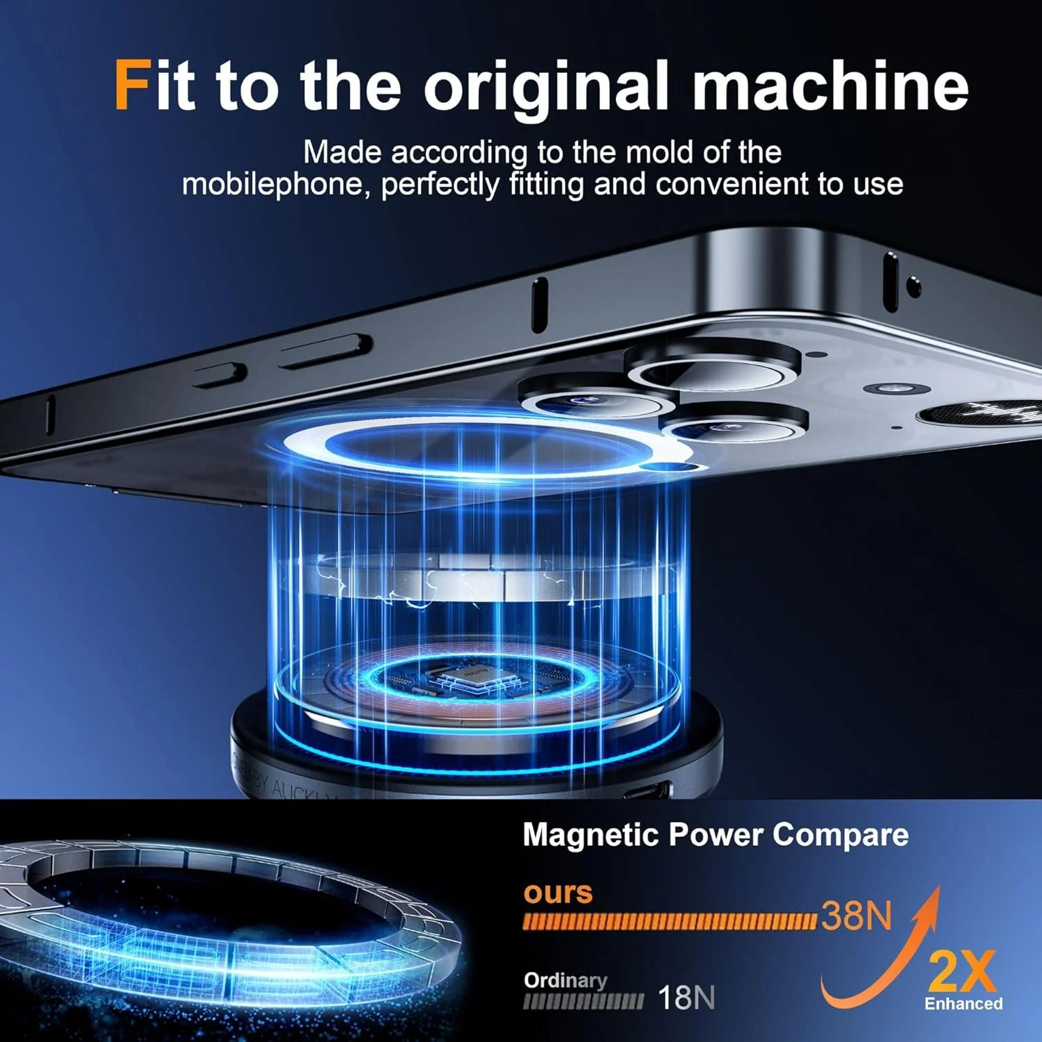 کاور مات نیمه شفاف ضد ضربه و ضد افتادن Gruattreay سازگار با ناتینگ فون (3) با قابلیت اتصال مغناطیسی (مشکی)