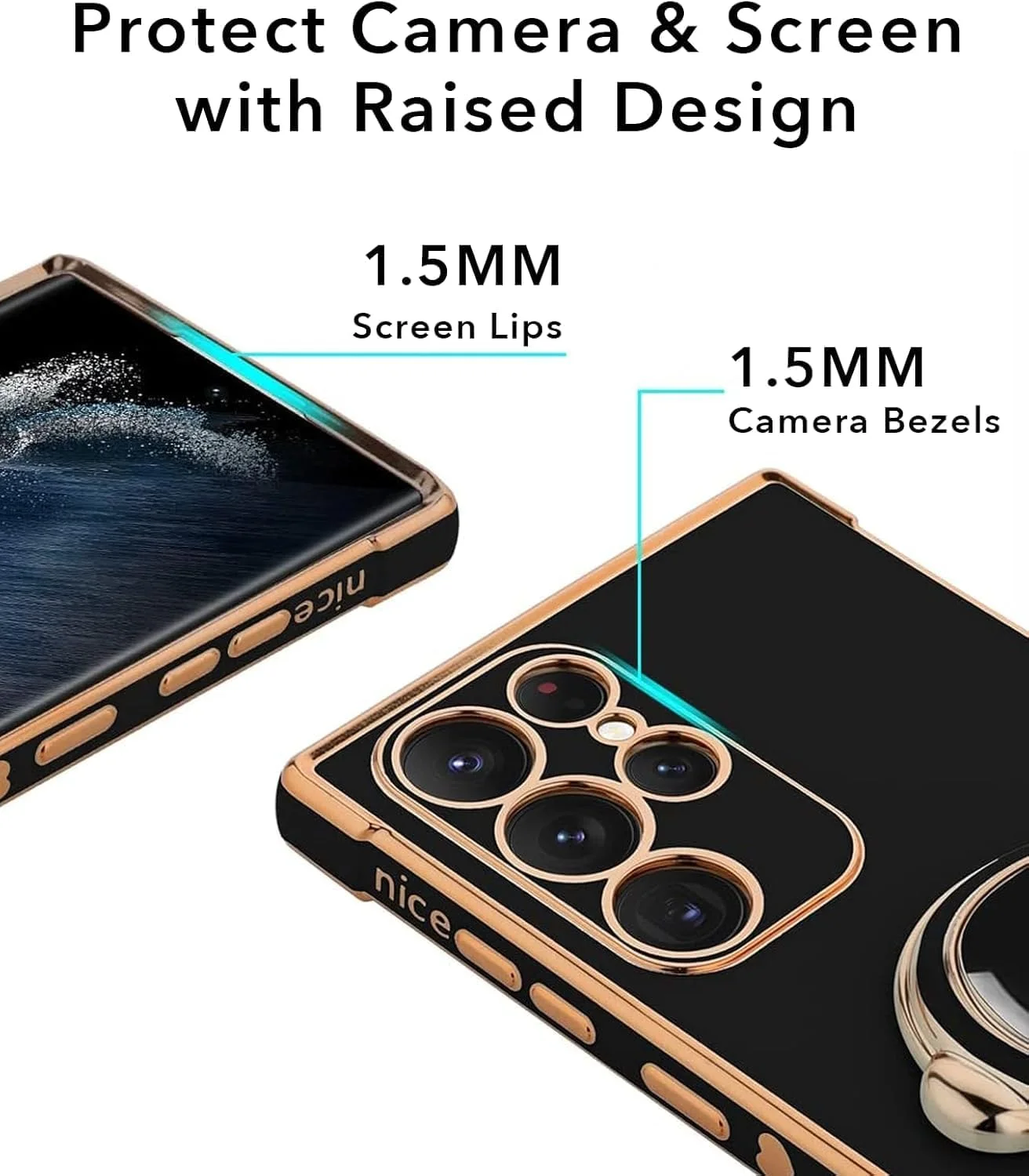 قاب محافظ گوشی سامسونگ گلکسی اس 23 اولترا مدل ELEPIK با پایه نگهدارنده طرح فضانورد، محافظت کامل از دوربین، جنس TPU نرم، ضد ضربه و باریک، مشکی