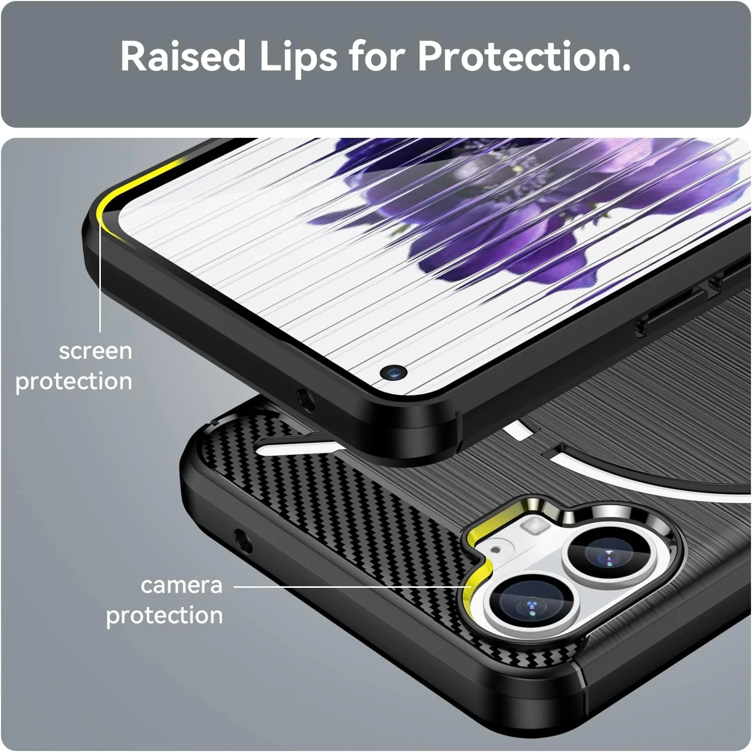 کاور فوق باریک OIATROE برای ناتینگ فون (1)، [سبک وزن] [ضد خش] [کاور نرم] برای ناتینگ فون (1) - مشکی