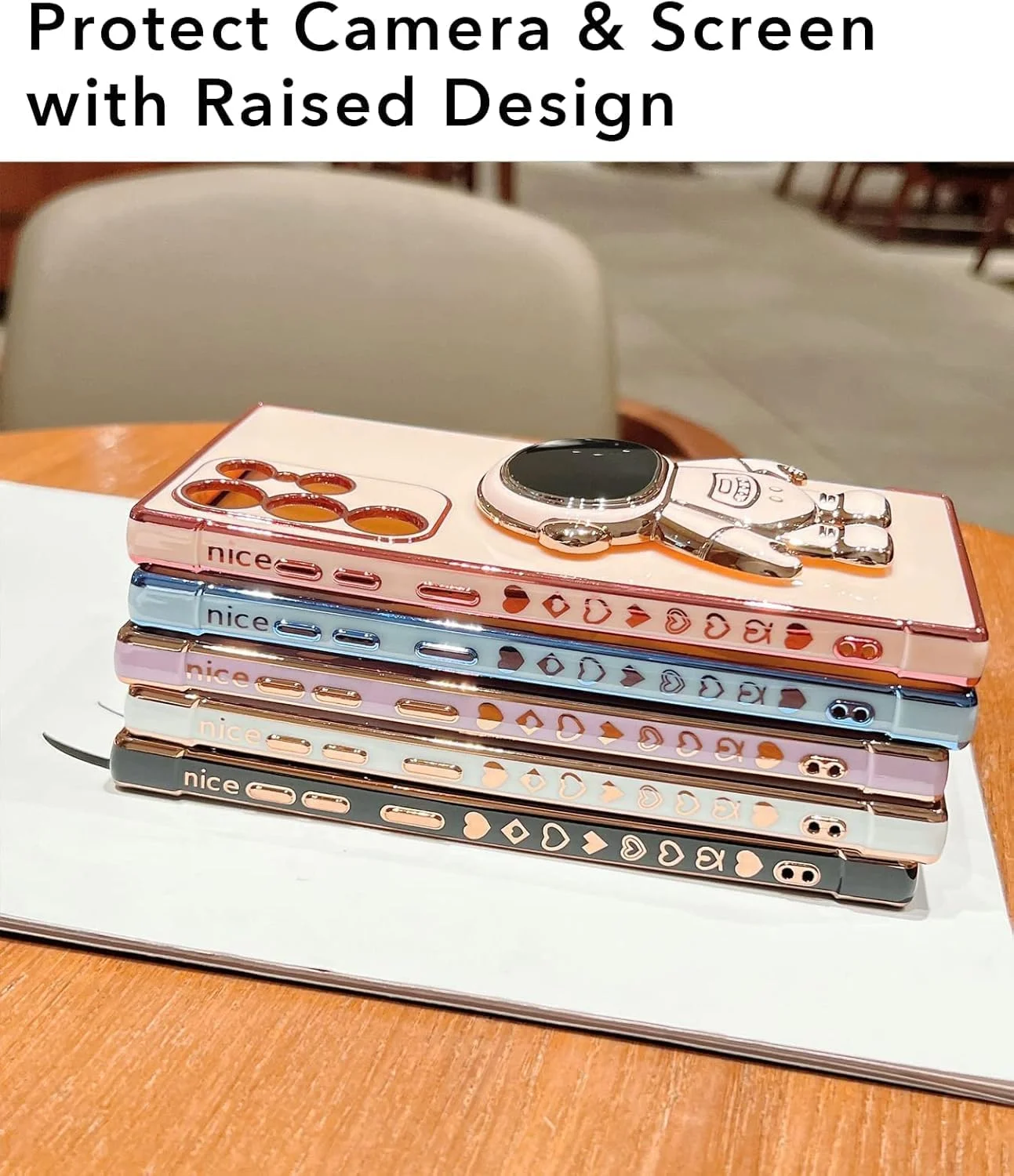 قاب محافظ گوشی سامسونگ گلکسی اس 23 اولترا مدل ELEPIK با پایه نگهدارنده طرح فضانورد، محافظت کامل از دوربین، جنس TPU نرم، ضد ضربه و باریک، مشکی