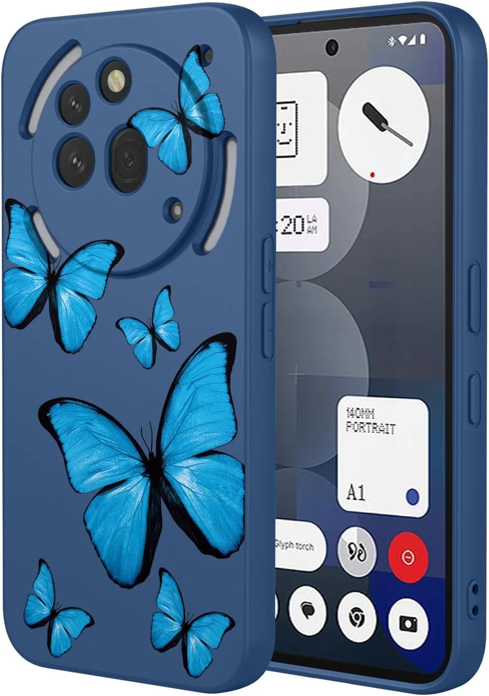 قاب گوشی برای ناتینگ فون 3a Pro مدل A059P با طرح پروانه زیبا، محافظ باریک و نرم TPU برای گوشی ناتینگ فون 3a Pro - پروانه آبی