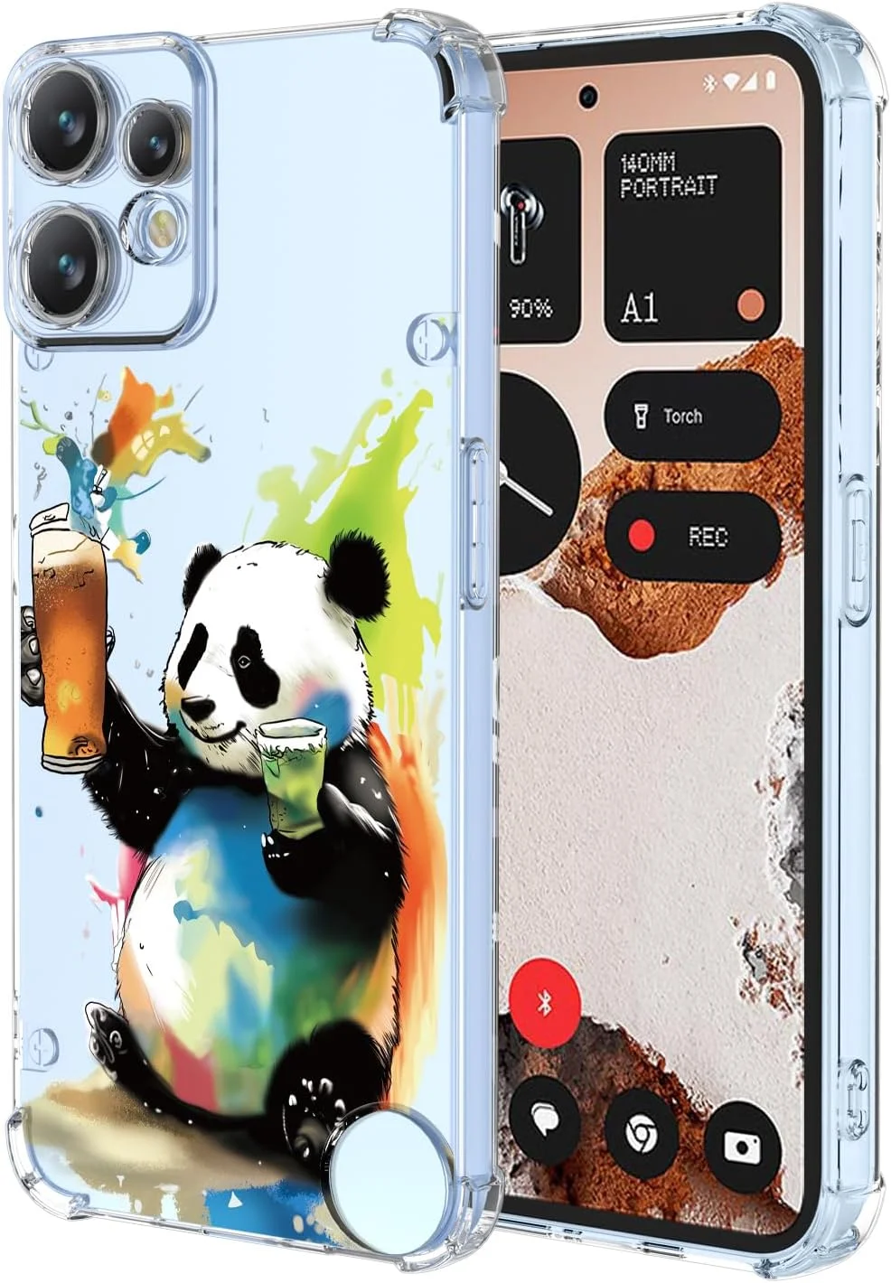 قاب محافظ شفاف گوشی XINYEXIN Nothing CMF Phone 2 Pro - سری گرافیتی هنری با طرح های رنگارنگ و جذاب، طرح های زیبا، قاب TPU فوق العاده نازک و ضد ضربه - پاندا