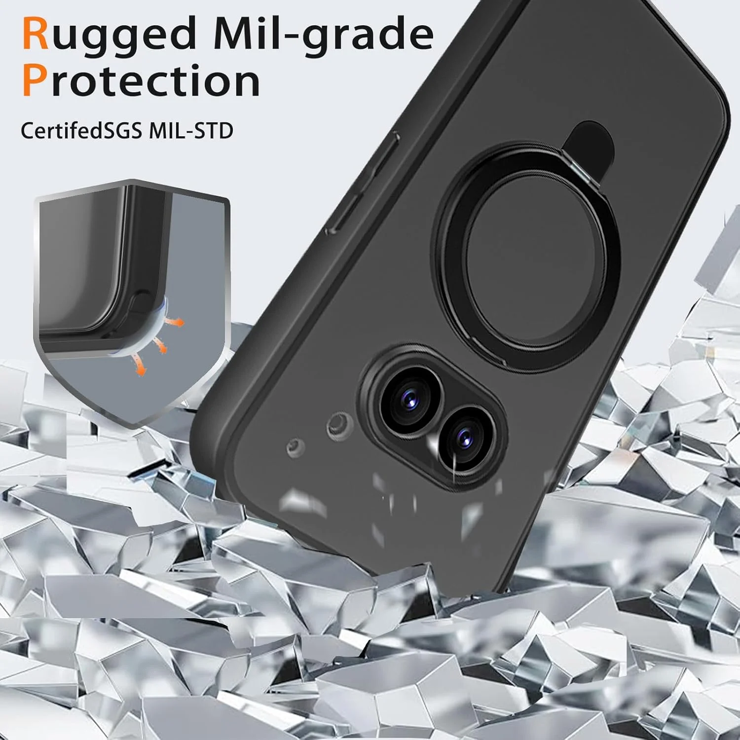 قاب محافظ گوشی leleyo برای ناتینگ فون 2(a) / 2a Plus، سازگار با پایه Mag، قاب محافظ مغناطیسی با پوشش مات شفاف برای ناتینگ فون (2a) plus/2a (2024)، مشکی مات