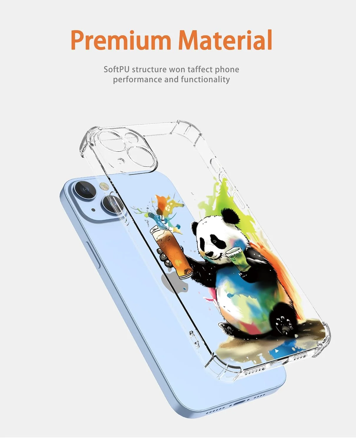 قاب محافظ شفاف گوشی XINYEXIN Nothing CMF Phone 2 Pro - سری گرافیتی هنری با طرح های رنگارنگ و جذاب، طرح های زیبا، قاب TPU فوق العاده نازک و ضد ضربه - پاندا