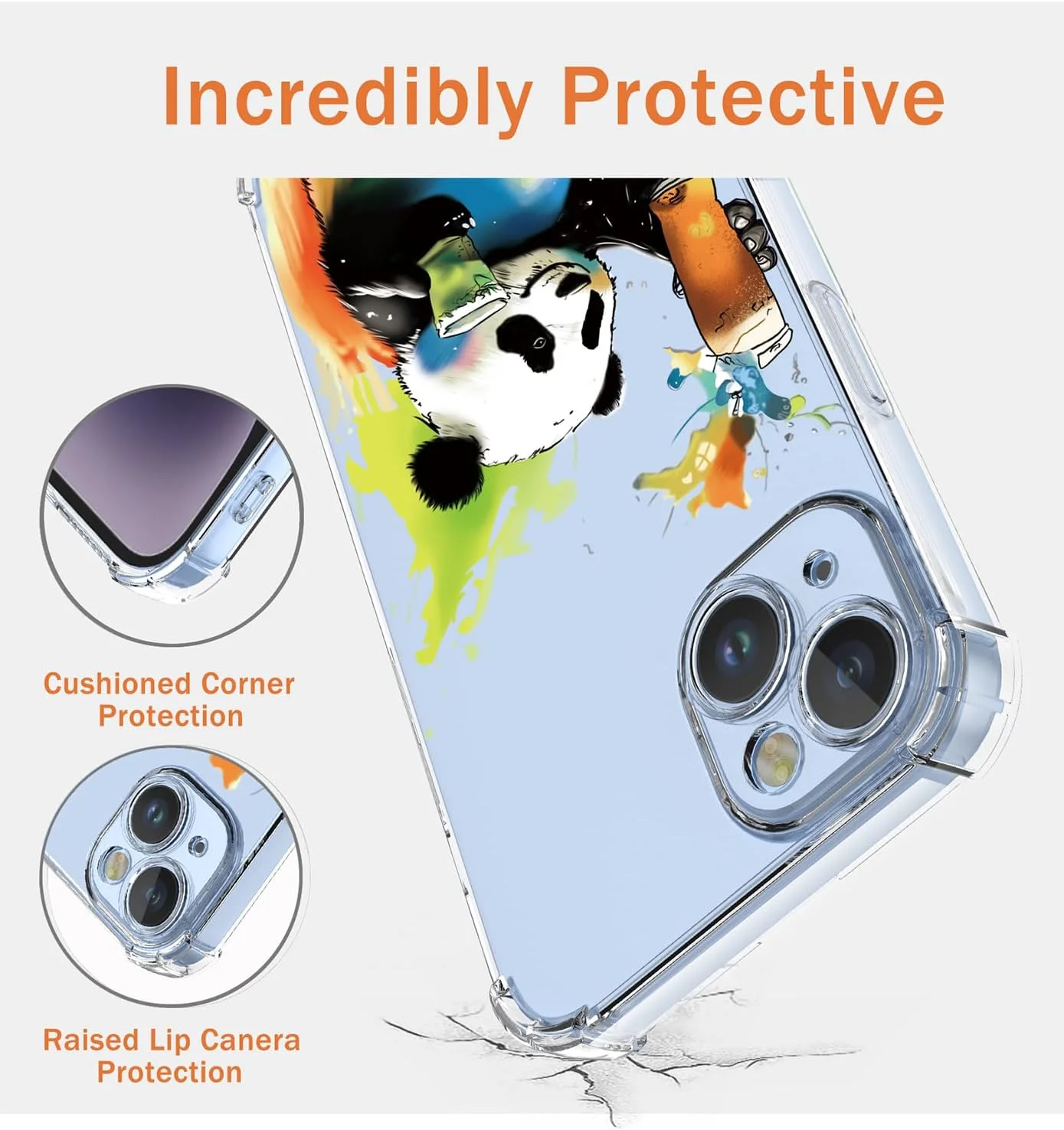 قاب محافظ شفاف گوشی XINYEXIN Nothing CMF Phone 2 Pro - سری گرافیتی هنری با طرح های رنگارنگ و جذاب، طرح های زیبا، قاب TPU فوق العاده نازک و ضد ضربه - پاندا