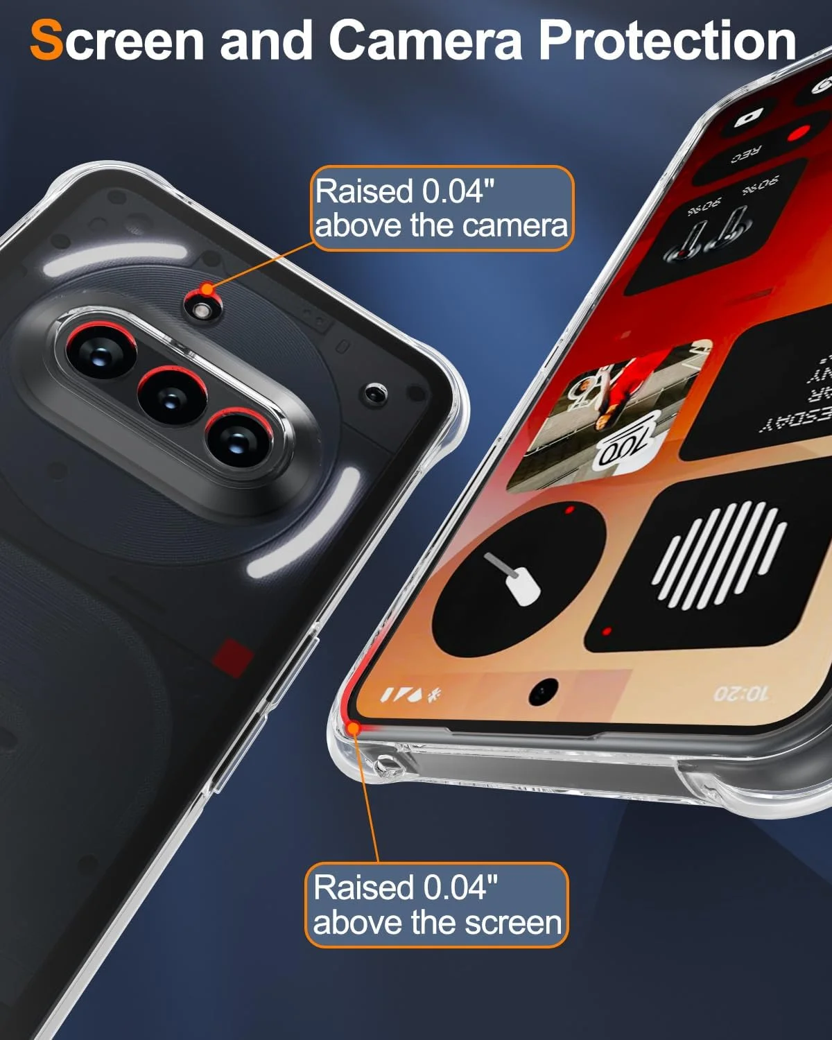 کاور محافظ پایه دار برای ناتینگ فون 3a - کاور TPU شفاف [کریستالی] [دارای استند داخلی] [مقاوم در برابر ضربه]