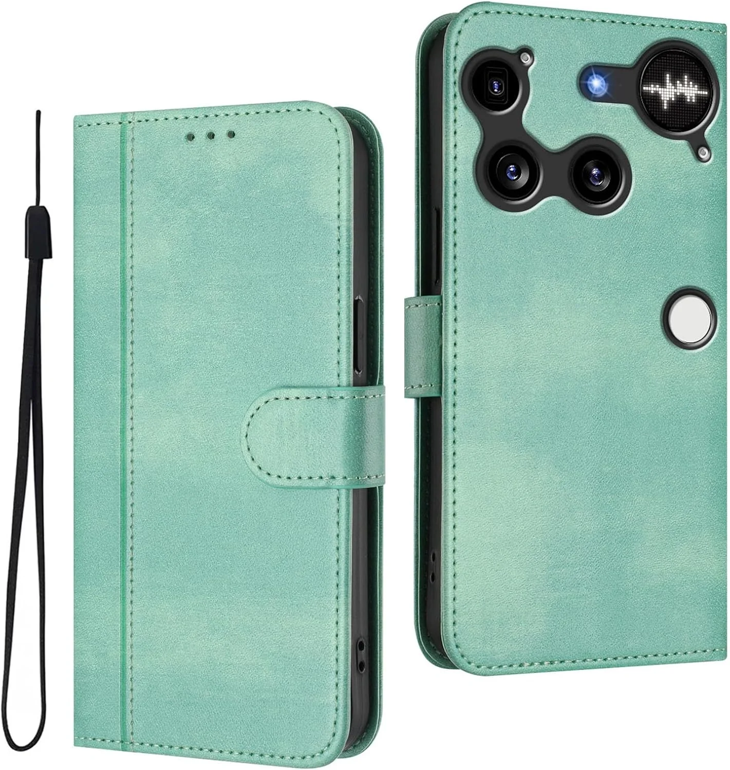 کیف چرمی WBWONE برای تلفن (3) Nothing، با [جای کارت][پایه]، ضد ضربه، دارای بست مغناطیسی، پوشش محافظ - سبز نعنایی