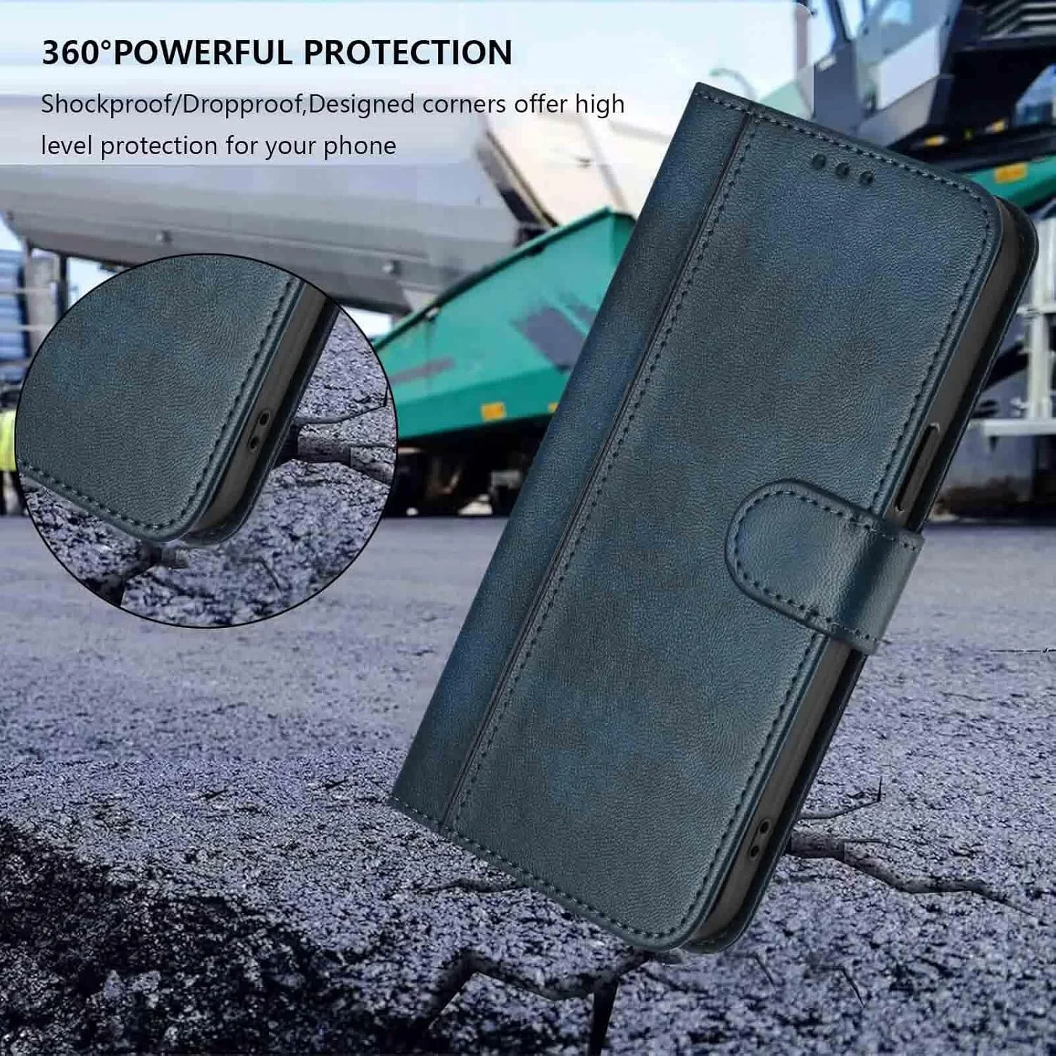 کیف چرمی WBWONE برای تلفن (3) Nothing، با [جای کارت][پایه]، ضد ضربه، دارای بست مغناطیسی، پوشش محافظ - سبز نعنایی