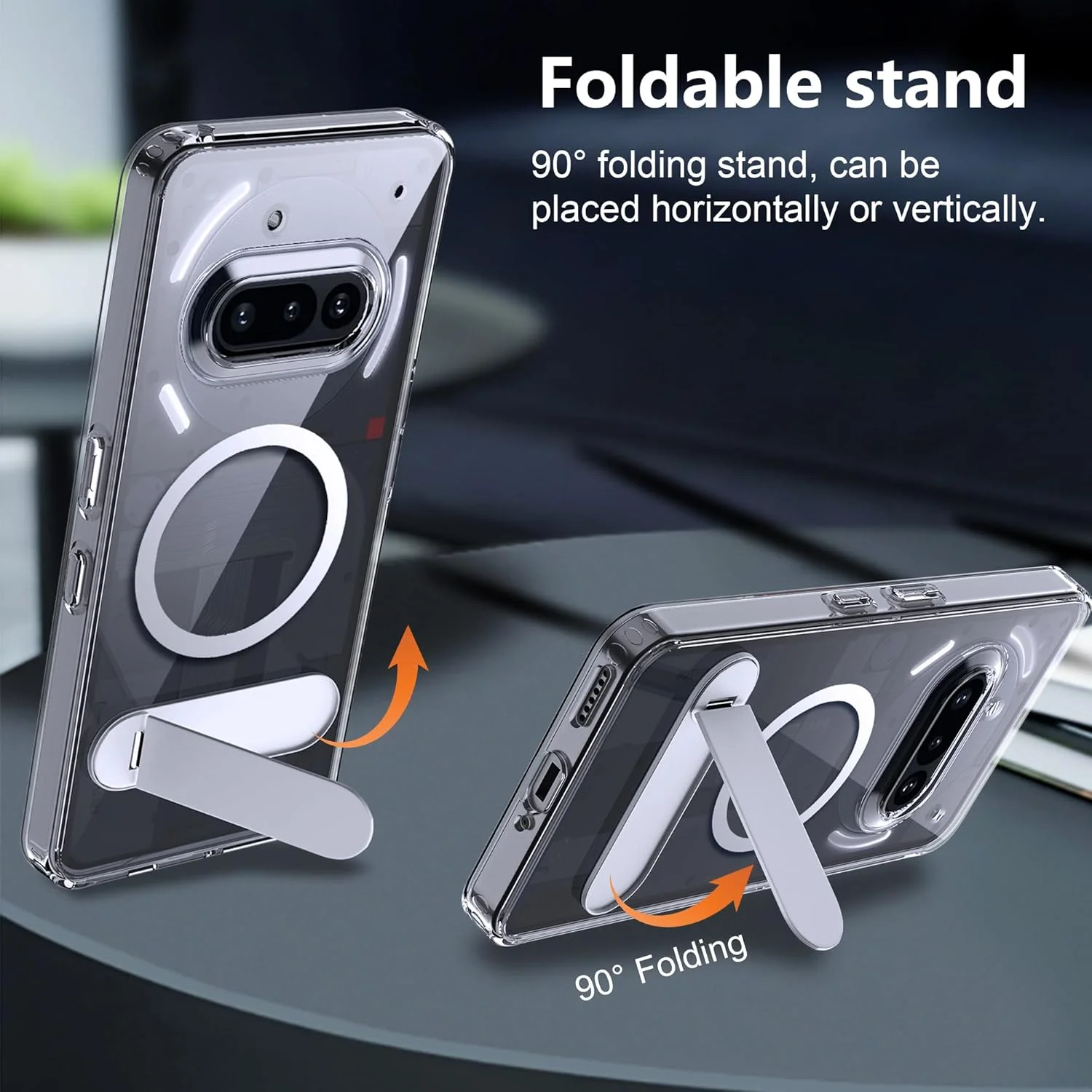 کاور لمکسی برای ناتینگ فون 3a با استند تاشو و TPU ضد لغزش + اکریلیک شفاف کاور لمکسی برای ناتینگ فون 3a با استند تاشو و TPU ضد لغزش + اکریلیک شفاف