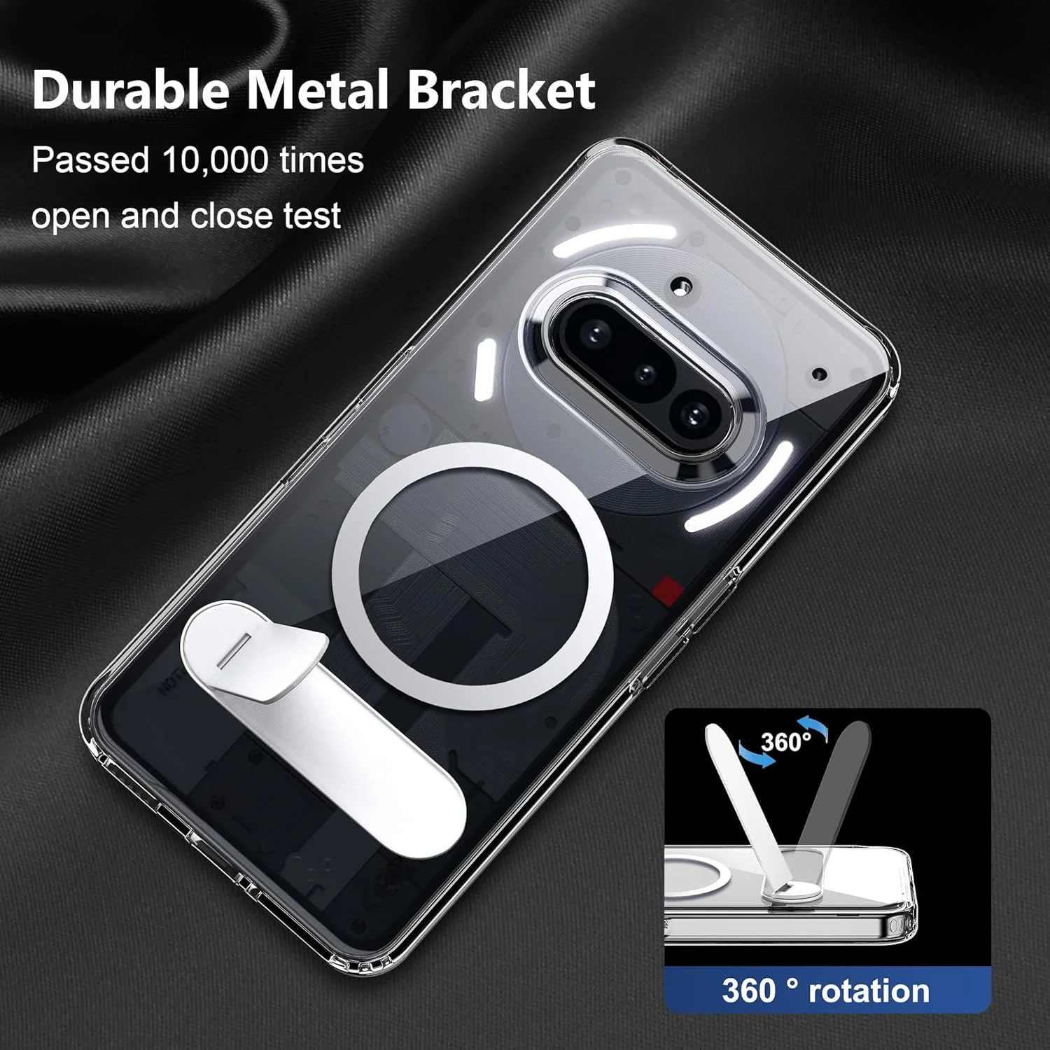 کاور لمکسی برای ناتینگ فون 3a با استند تاشو و TPU ضد لغزش + اکریلیک شفاف کاور لمکسی برای ناتینگ فون 3a با استند تاشو و TPU ضد لغزش + اکریلیک شفاف