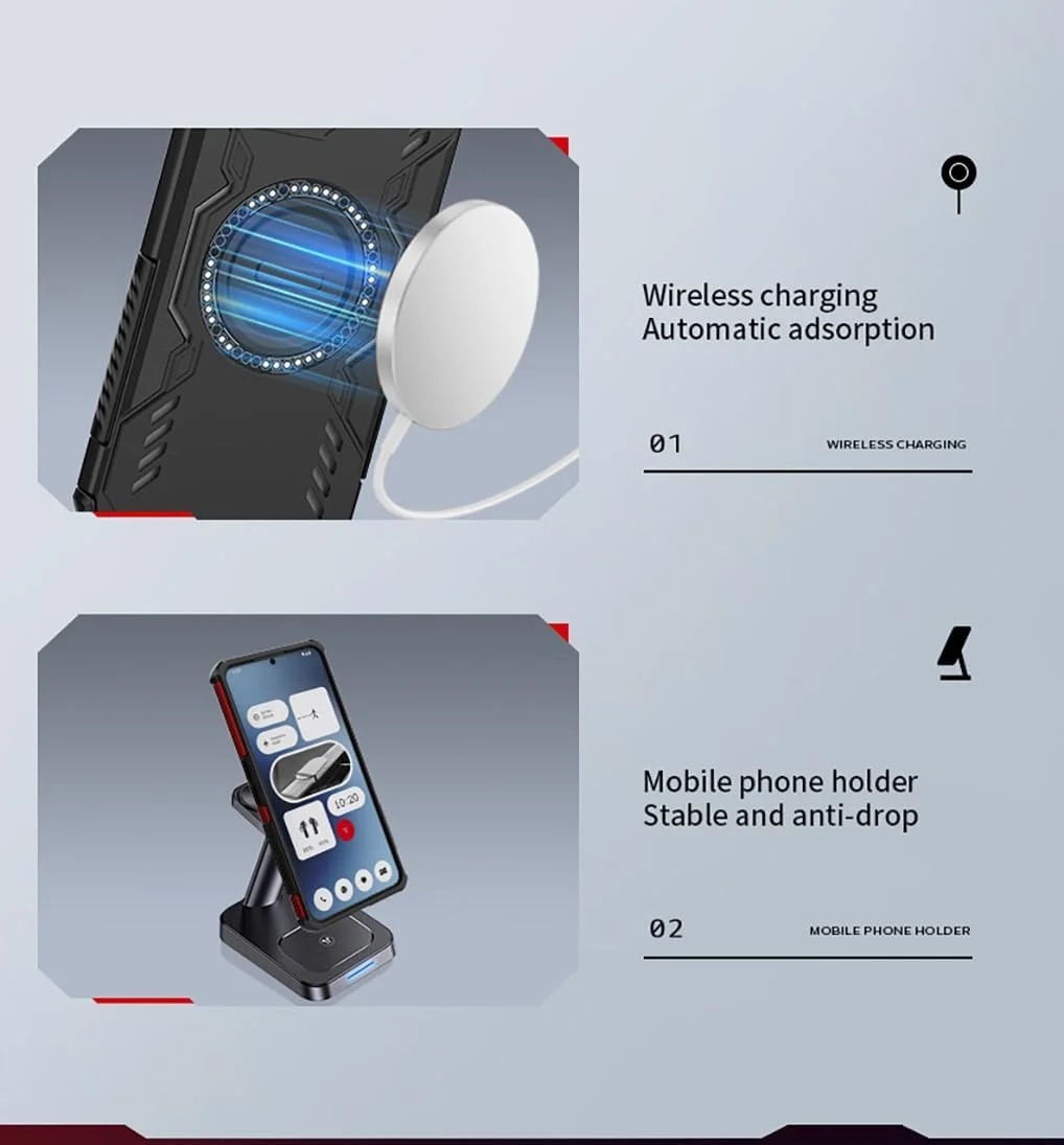 کاور محافظ گوشی ناتینگ فون (3a) پرو SEAHAI با قابلیت جذب مغناطیسی، بسیار نازک، سبک خنک، PC سخت + بامپر TPU سیلیکونی ضد ضربه، آبی