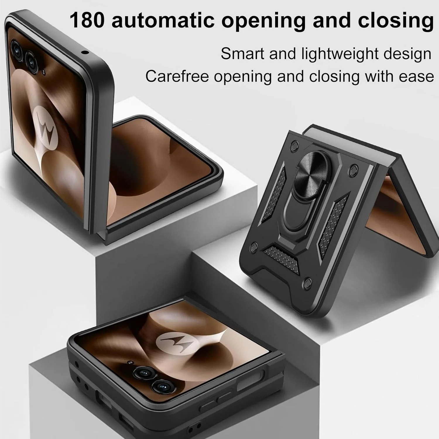 قاب محافظ گوشی موتورولا Razr 60 Ultra، دارای پایه چرخشی 360 درجه و پوشش کشویی دوربین، ساخته شده از TPU نرم و قاب PC سخت، ضد خش، ضد ضربه و مقاوم، مشکی قاب محافظ گوشی موتورولا Razr 60 Ultra، دارای پایه چرخشی 360 درجه و پوشش کشویی دوربین، ساخته شده از TPU نرم و قاب PC سخت، ضد خش، ضد ضربه و مقاوم، مشکی