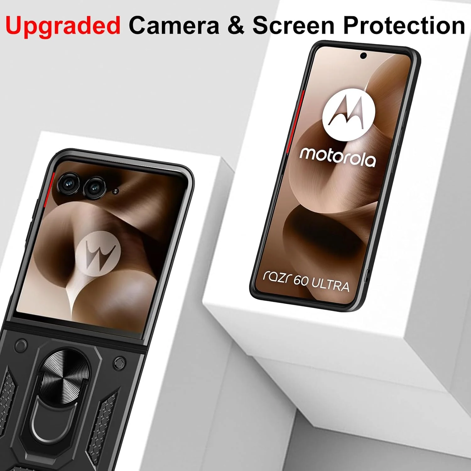 قاب محافظ گوشی موتورولا Razr 60 Ultra، دارای پایه چرخشی 360 درجه و پوشش کشویی دوربین، ساخته شده از TPU نرم و قاب PC سخت، ضد خش، ضد ضربه و مقاوم، مشکی قاب محافظ گوشی موتورولا Razr 60 Ultra، دارای پایه چرخشی 360 درجه و پوشش کشویی دوربین، ساخته شده از TPU نرم و قاب PC سخت، ضد خش، ضد ضربه و مقاوم، مشکی