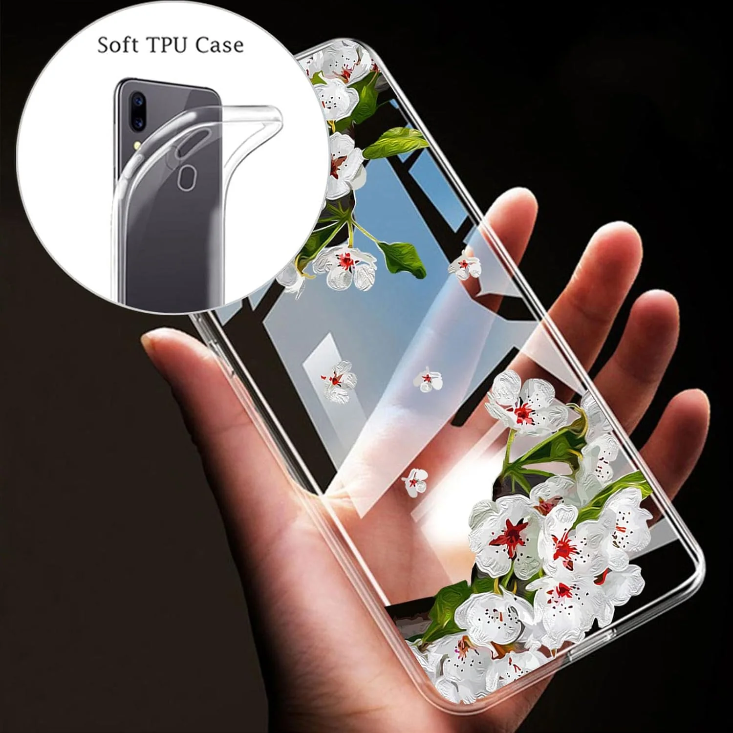 کاور گوشی ناتینگ فون 3a، [2 عدد] قاب محافظ سیلیکونی نرم TPU، محافظ شفاف و بسیار نازک - قاب ضد ضربه برای ناتینگ فون 3a (6.77 اینچ) - شکوفه گلابی