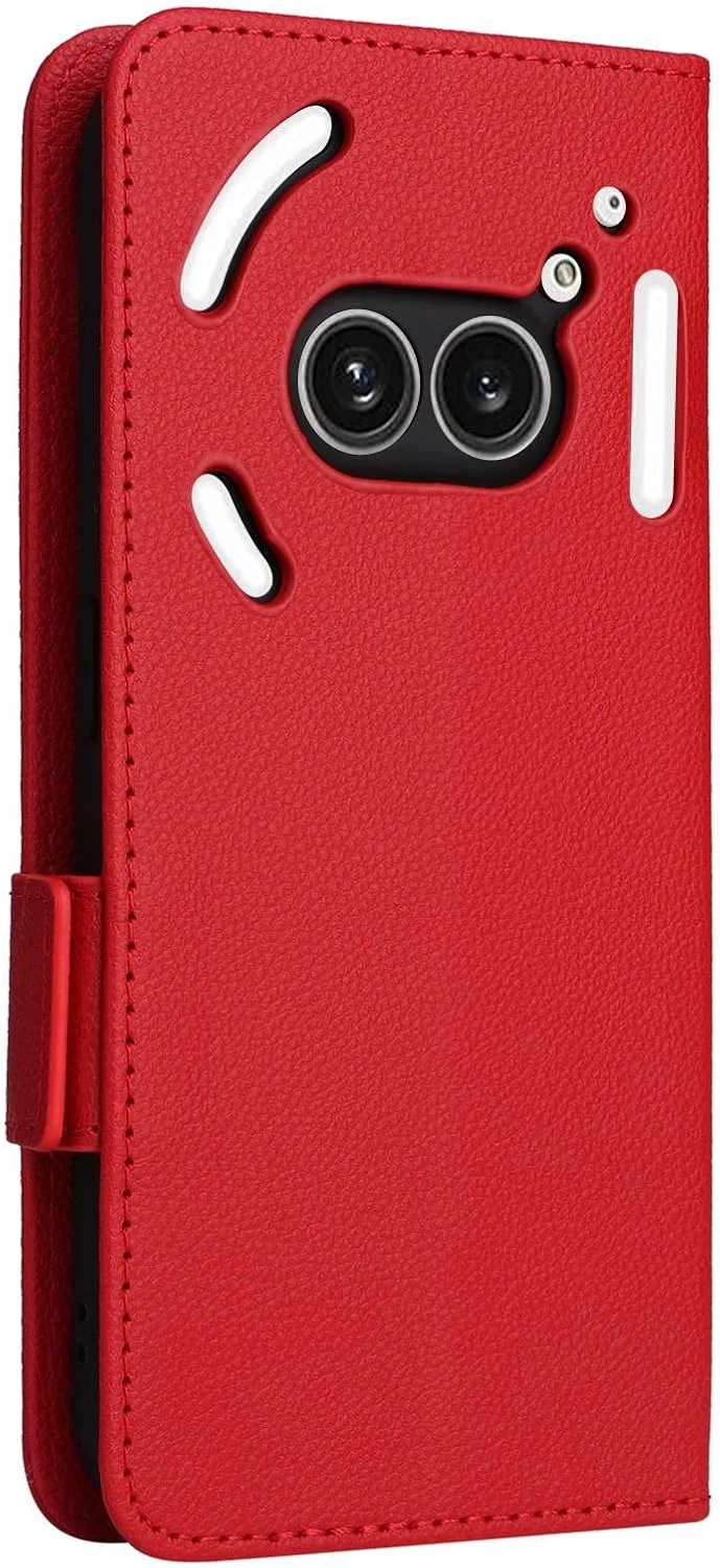 کیف محافظ گوشی ناتینگ فون 2A، کیف چرمی تاشو با قابلیت استند، طراحی کیف پول با جای کارت