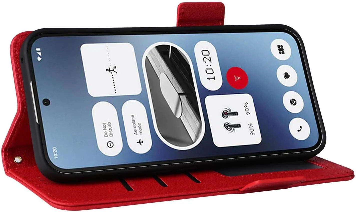 کیف محافظ گوشی ناتینگ فون 2A، کیف چرمی تاشو با قابلیت استند، طراحی کیف پول با جای کارت