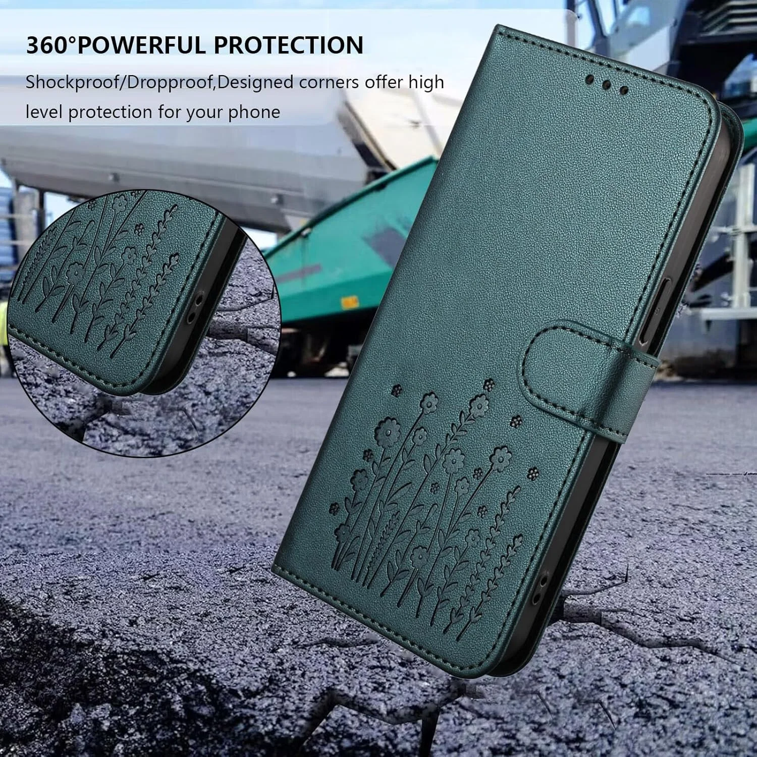 کیف چرمی طرح گل HAOYE برای Nothing Phone (3a)، کاور کیف پول چند جیبی با سگک مغناطیسی، پایه تاشو و ضربه گیر TPU - قهوه ای