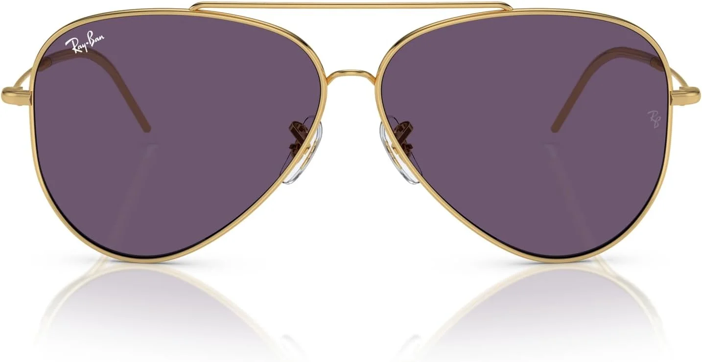 عینک آفتابی خلبانی مربعی معکوس 0RBR0101S ری-بن، مدل آریستا/بنفش، مناسب برای آقایان و بانوان