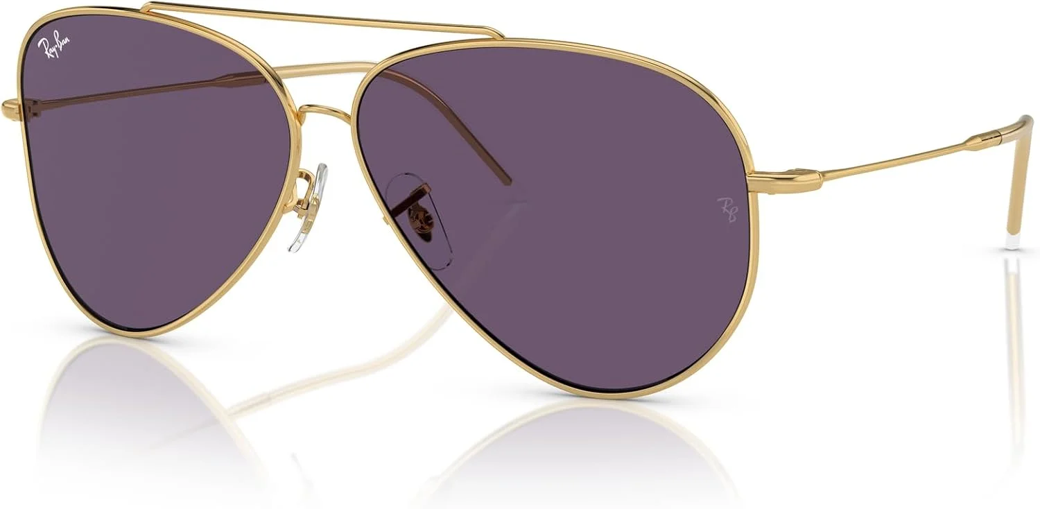 عینک آفتابی خلبانی مربعی معکوس 0RBR0101S ری-بن، مدل آریستا/بنفش، مناسب برای آقایان و بانوان