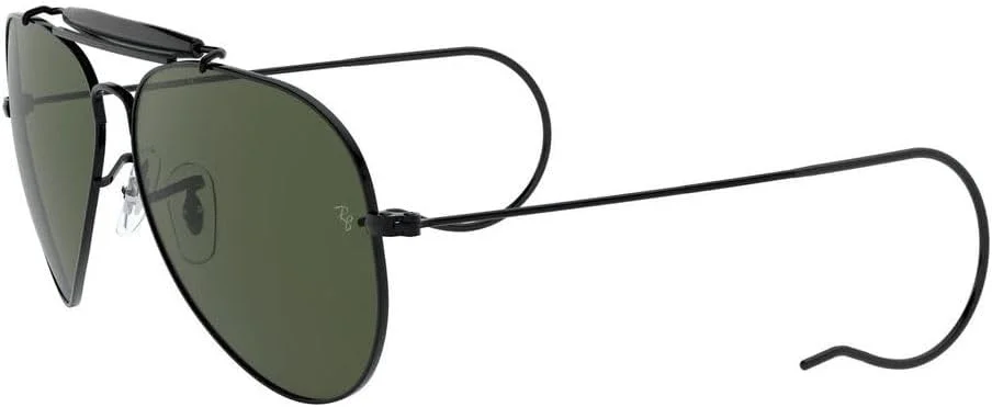 عینک آفتابی ری بن مدل Outdoorsman Curl-Side (مشکی)